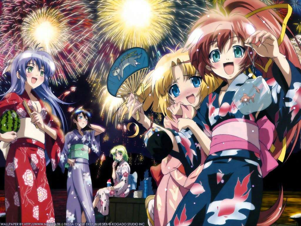 1024x768 Happy New Year Anime Wallpaper