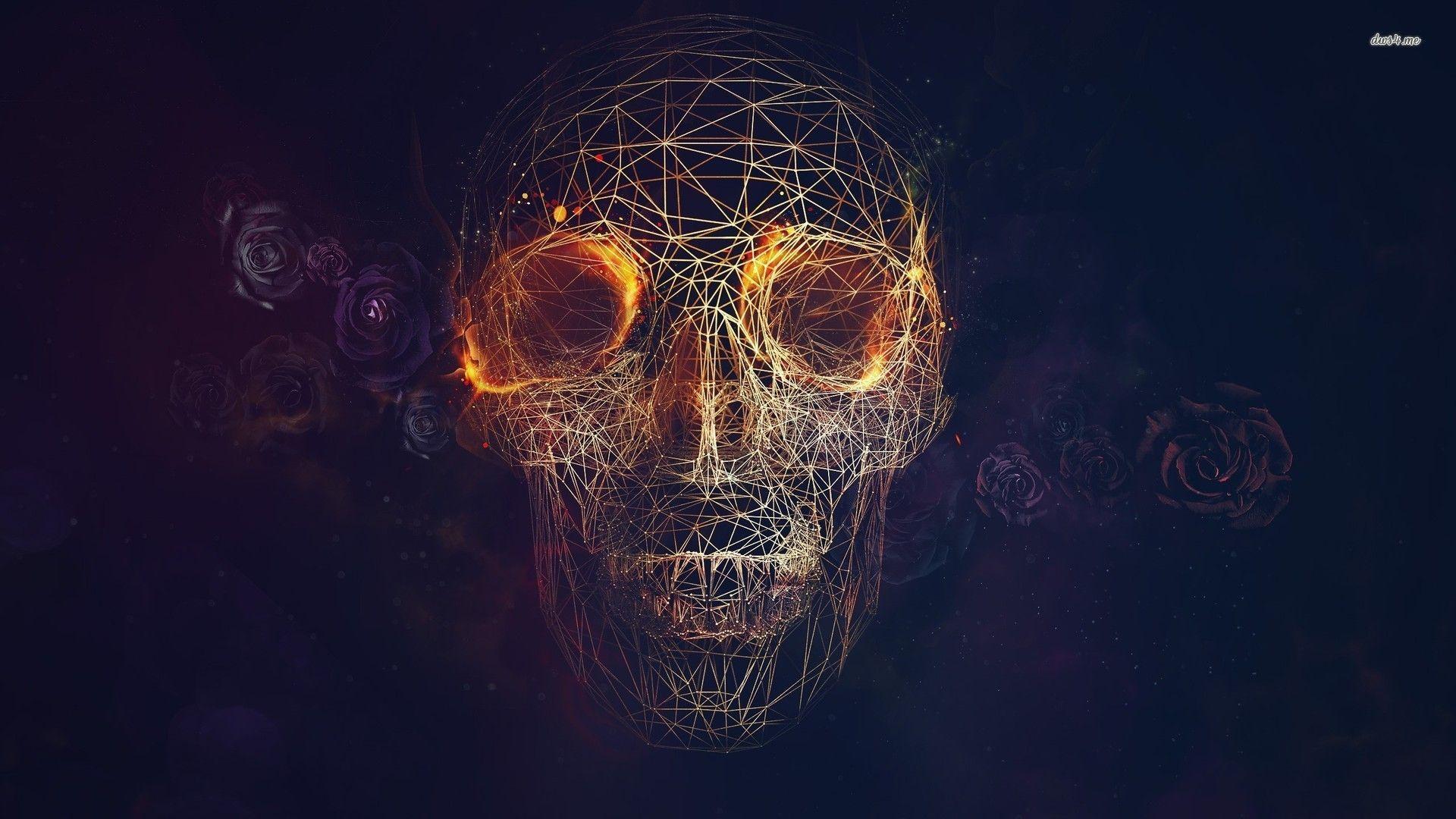 1920x1080 Geometric skull wallpaper wallpaper