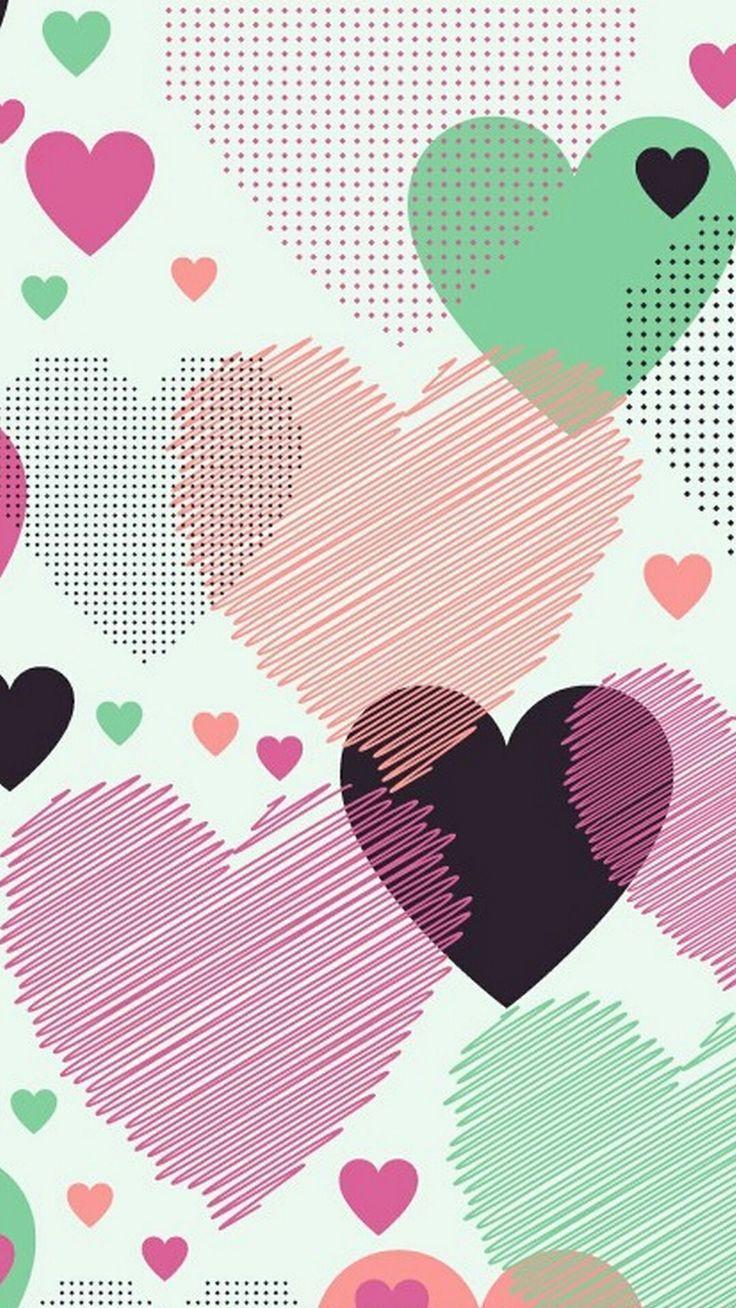 736x1308 Colorful Hearts Wallpaper iPhone X Wallpaper 297096906664814767. Heart wallpaper, Colorful heart, Free vector patterns
