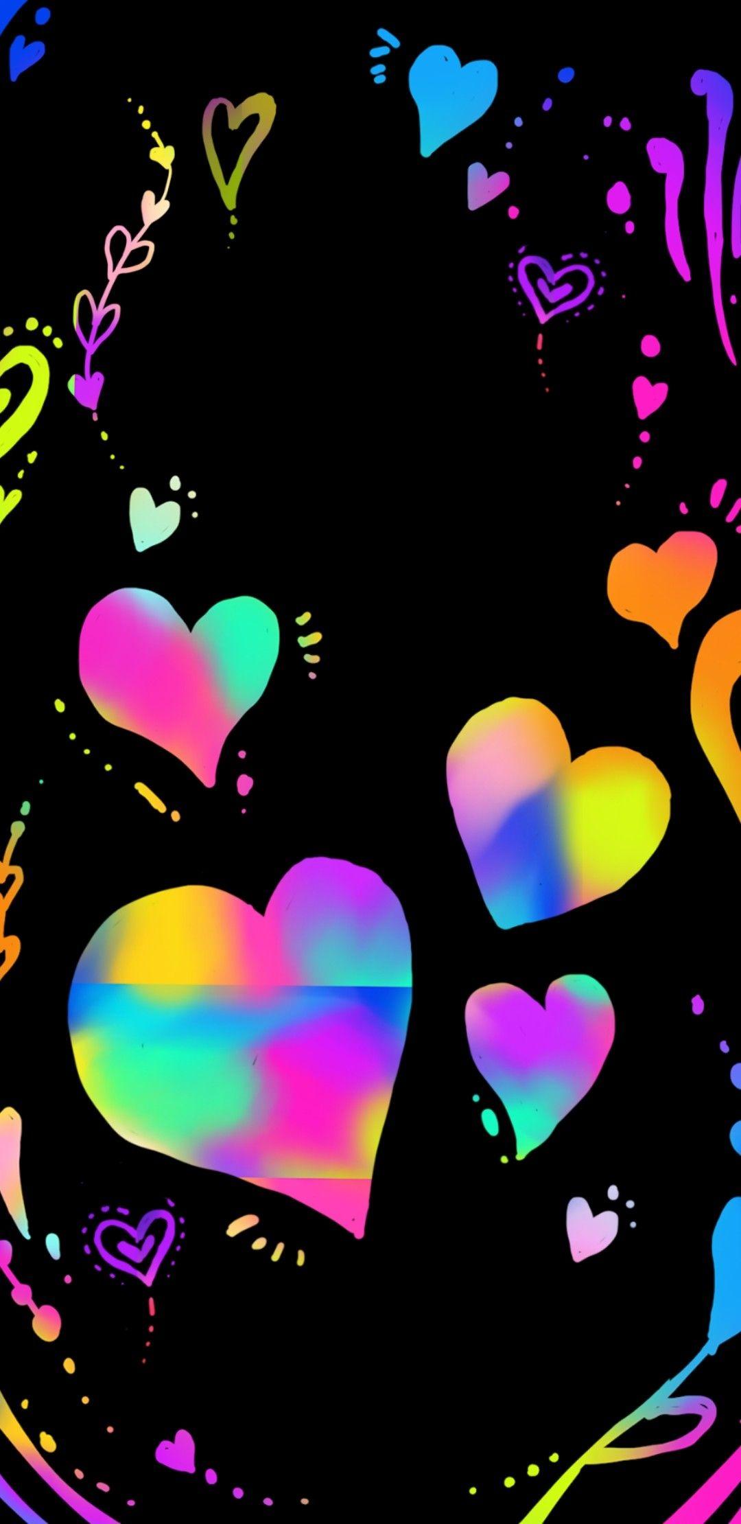 1080x2220 Beautiful Colorful Heart Wallpaper