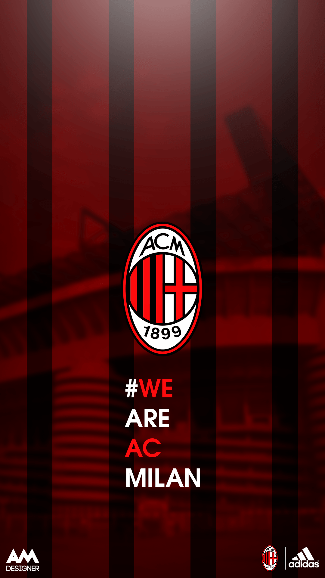 1080x1920 Adidas AC Milan Wallpaper