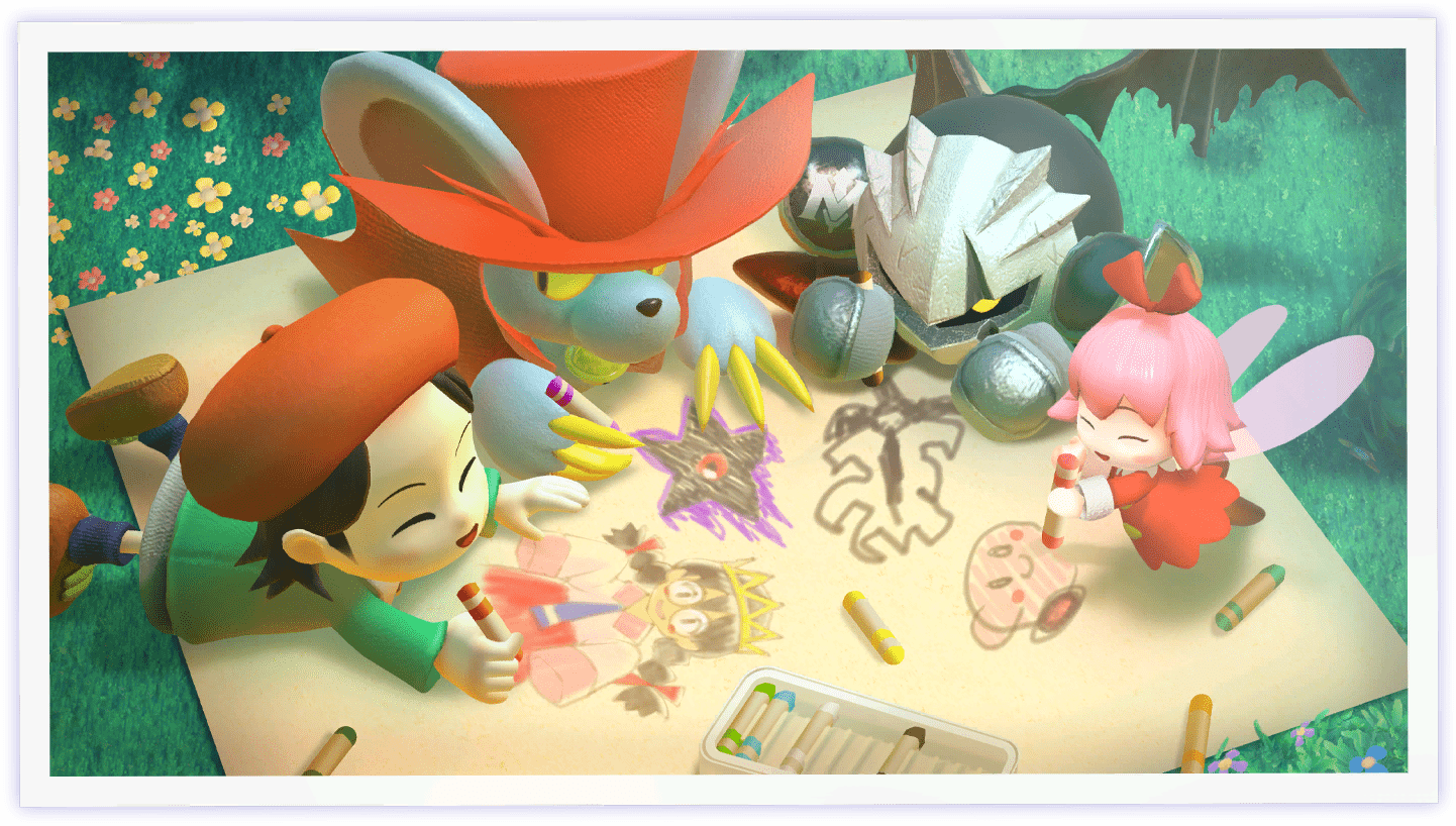 1442x818 Dark Meta Knight isn't very good at drawing. Kirby Star Allies