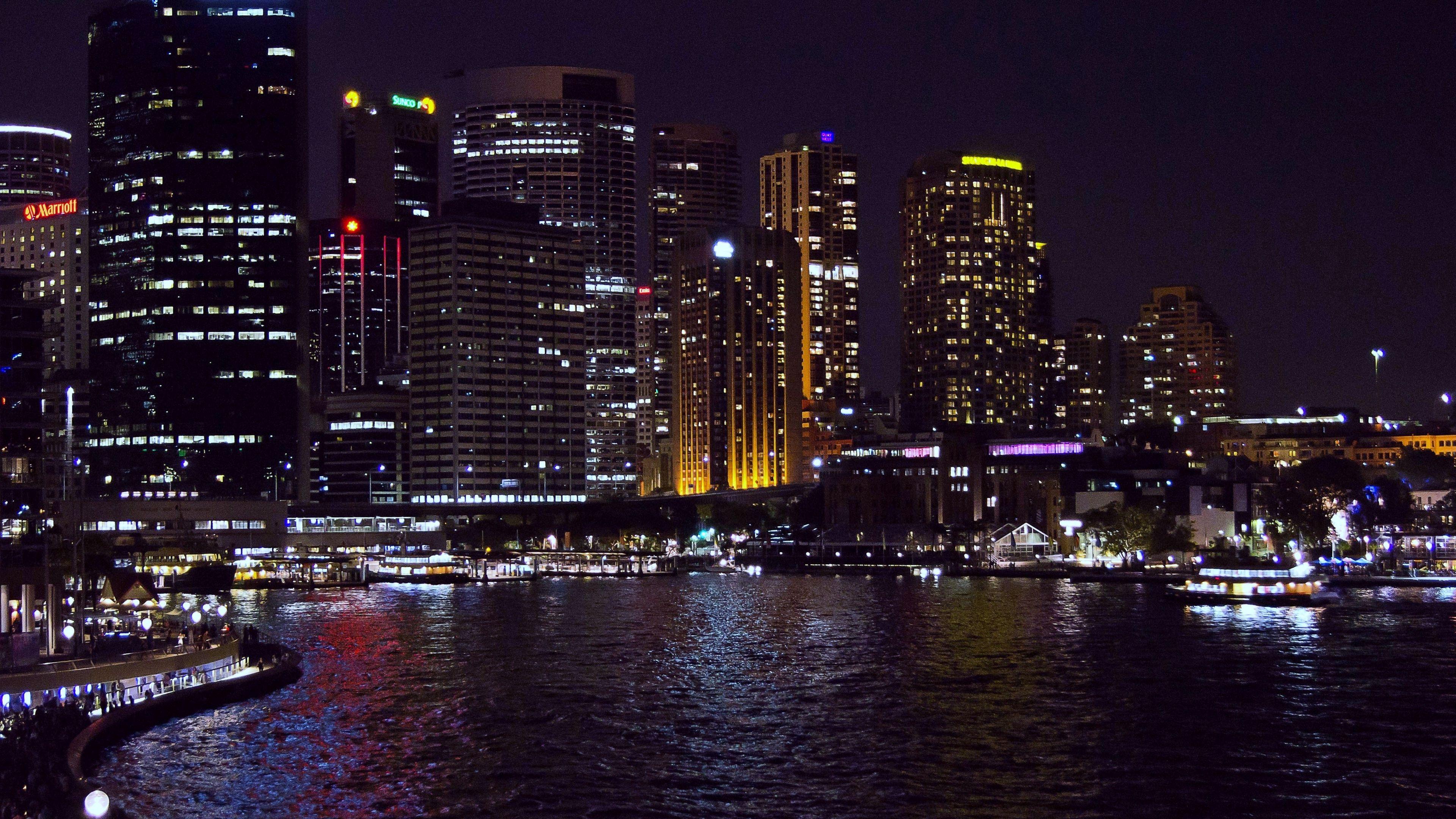 3840x2160 Wallpaper 4k sydney, australia, night 4k Australia, Night, Sydney