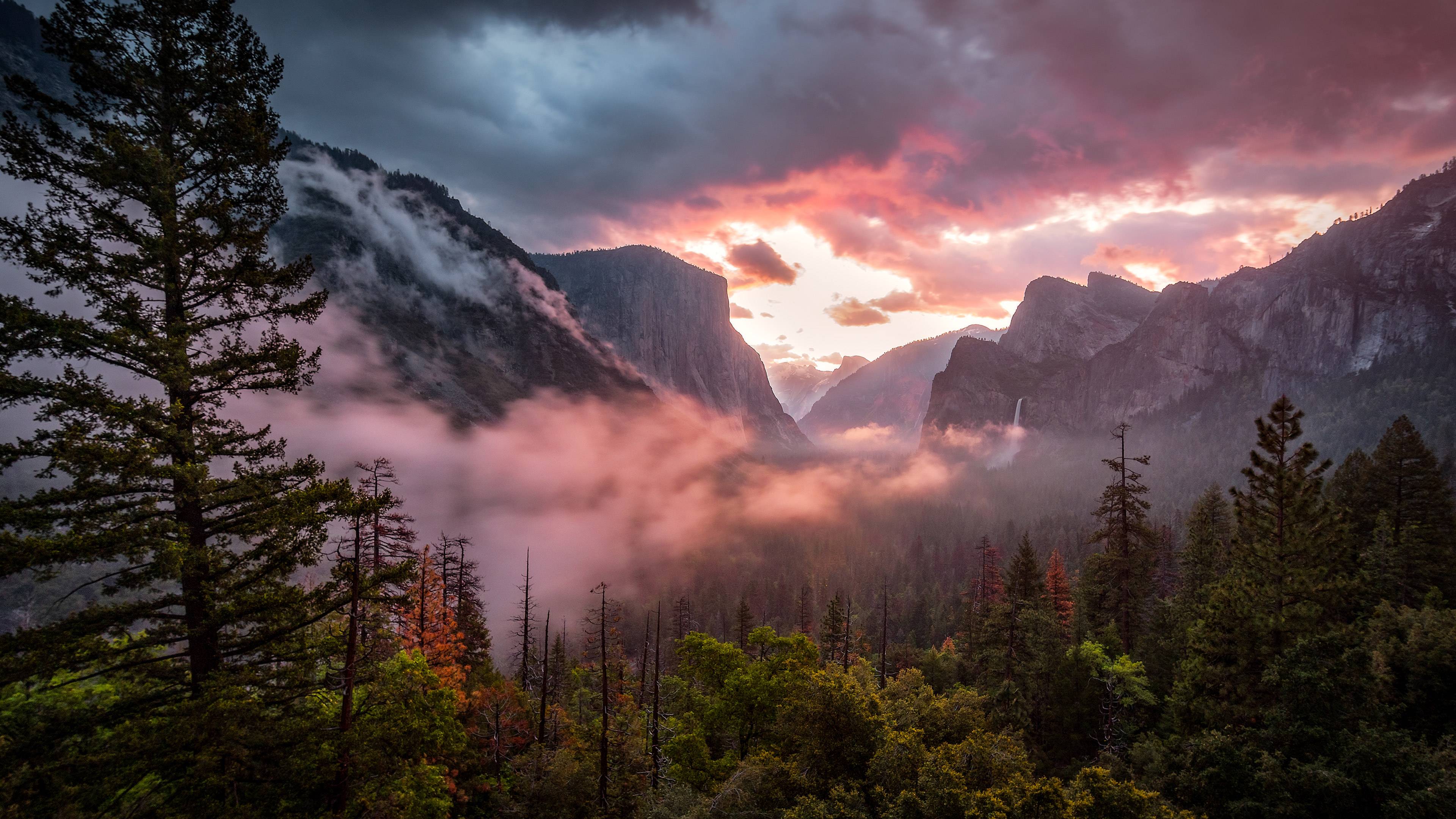 3840x2160 Misty Yosemite Wallpaper, HD Nature 4K Wallpaper, Image, Photo and Background