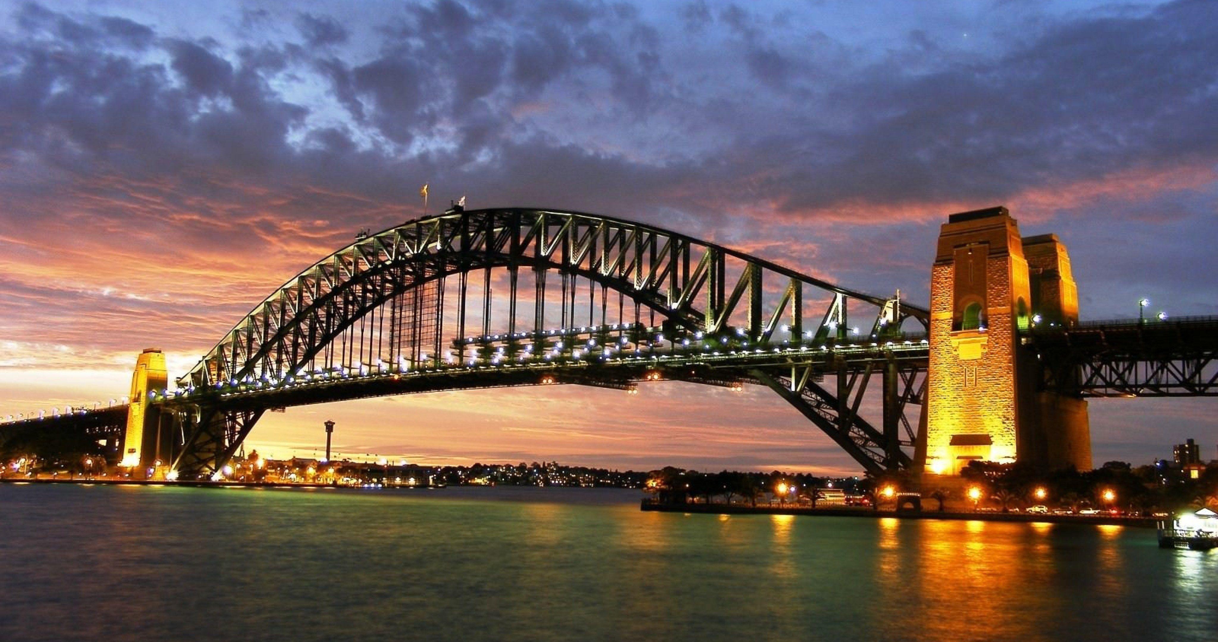 4096x2160 sydney australia harbour bridge at night 4k ultra HD wallpaper High quality walls
