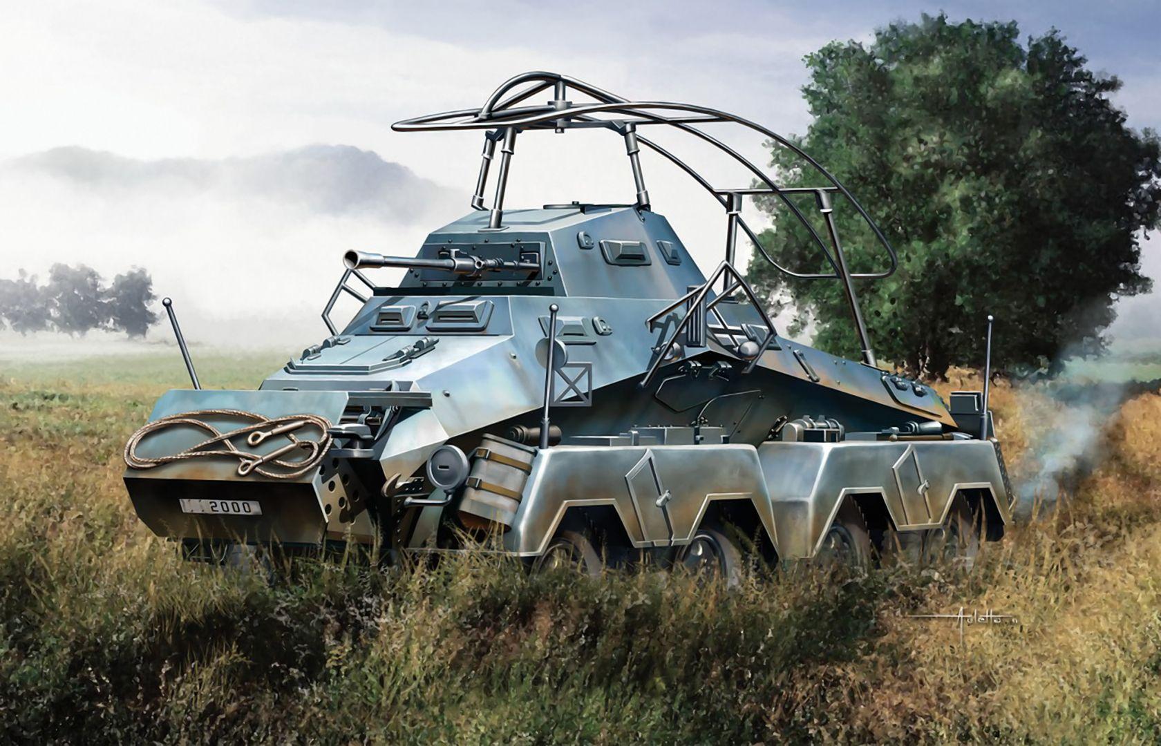 1680x1080 Wallpaper Sd.Kfz. 232 Painting Art military 1680x1080