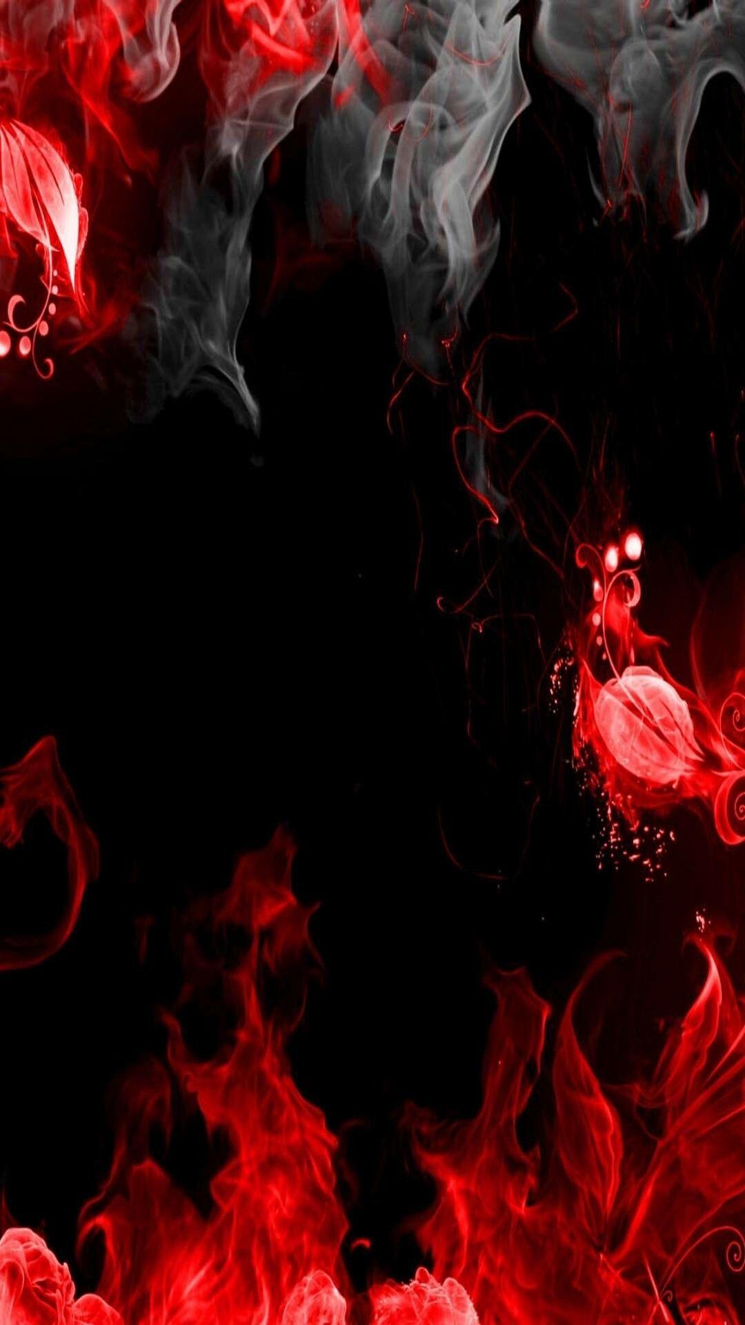 black background with red smoke