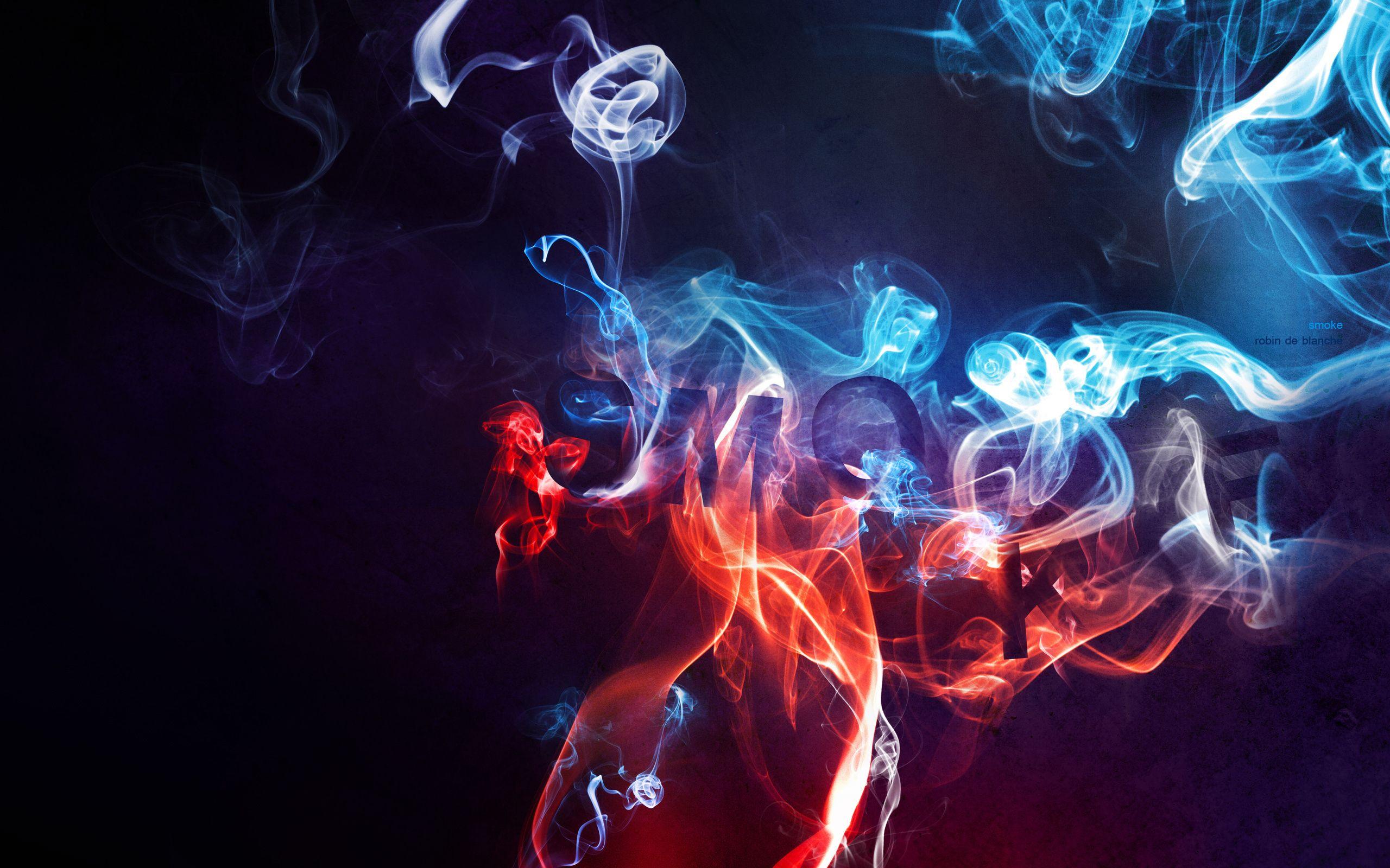 2560x1600 Dark background smoke steam blue .