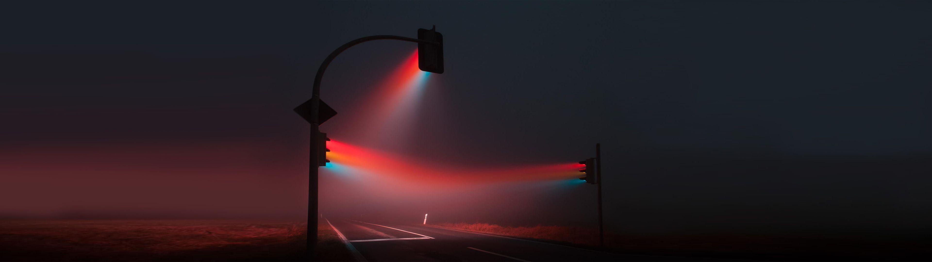 3840x1080 Dark Dual Screen Wallpaper