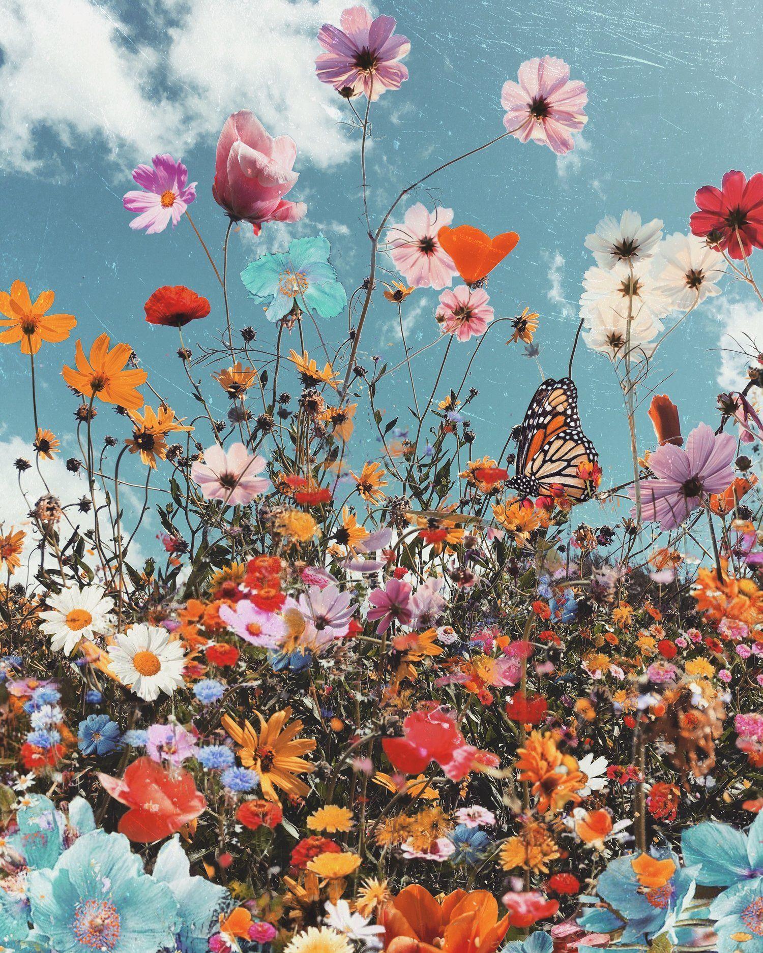 1500x1875 Aesthetic Spring 3D Flower iPhone Wallpaper