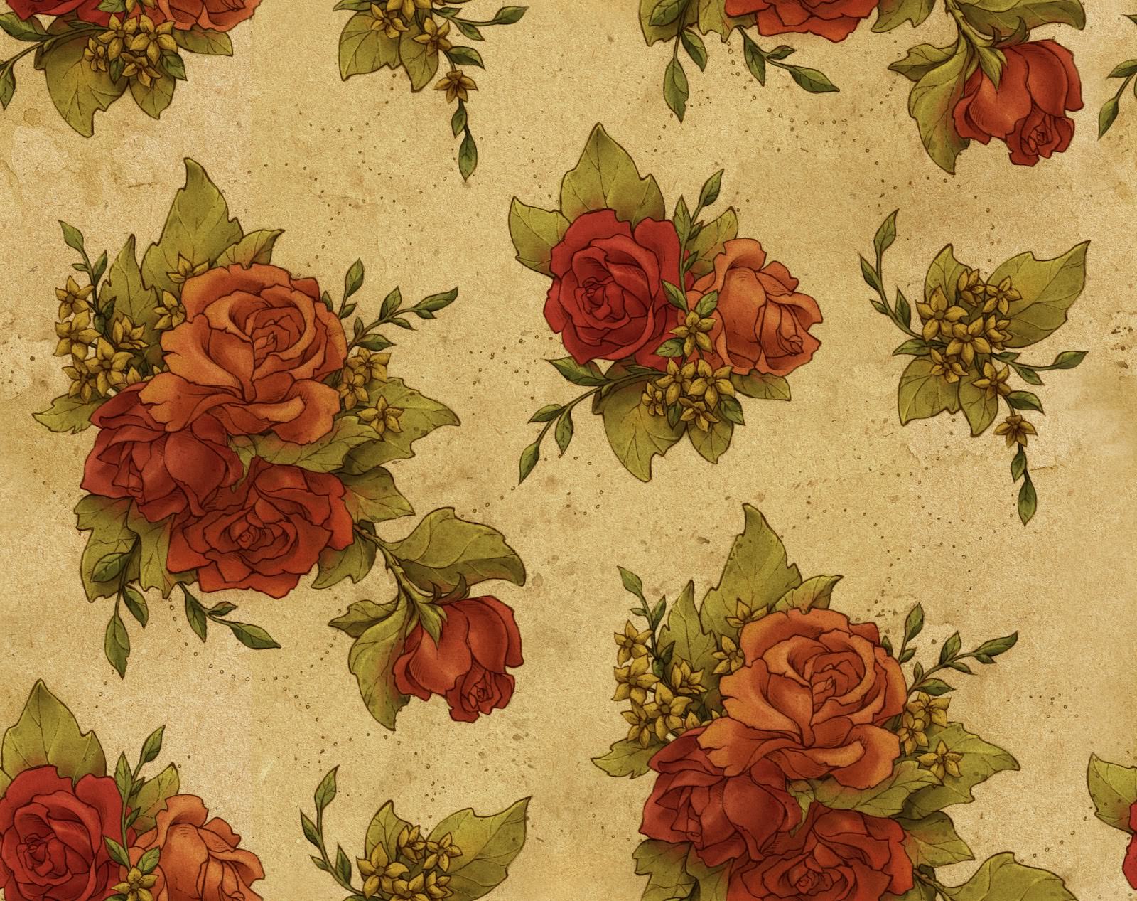 1600x1267 Vintage Floral Wallpaper