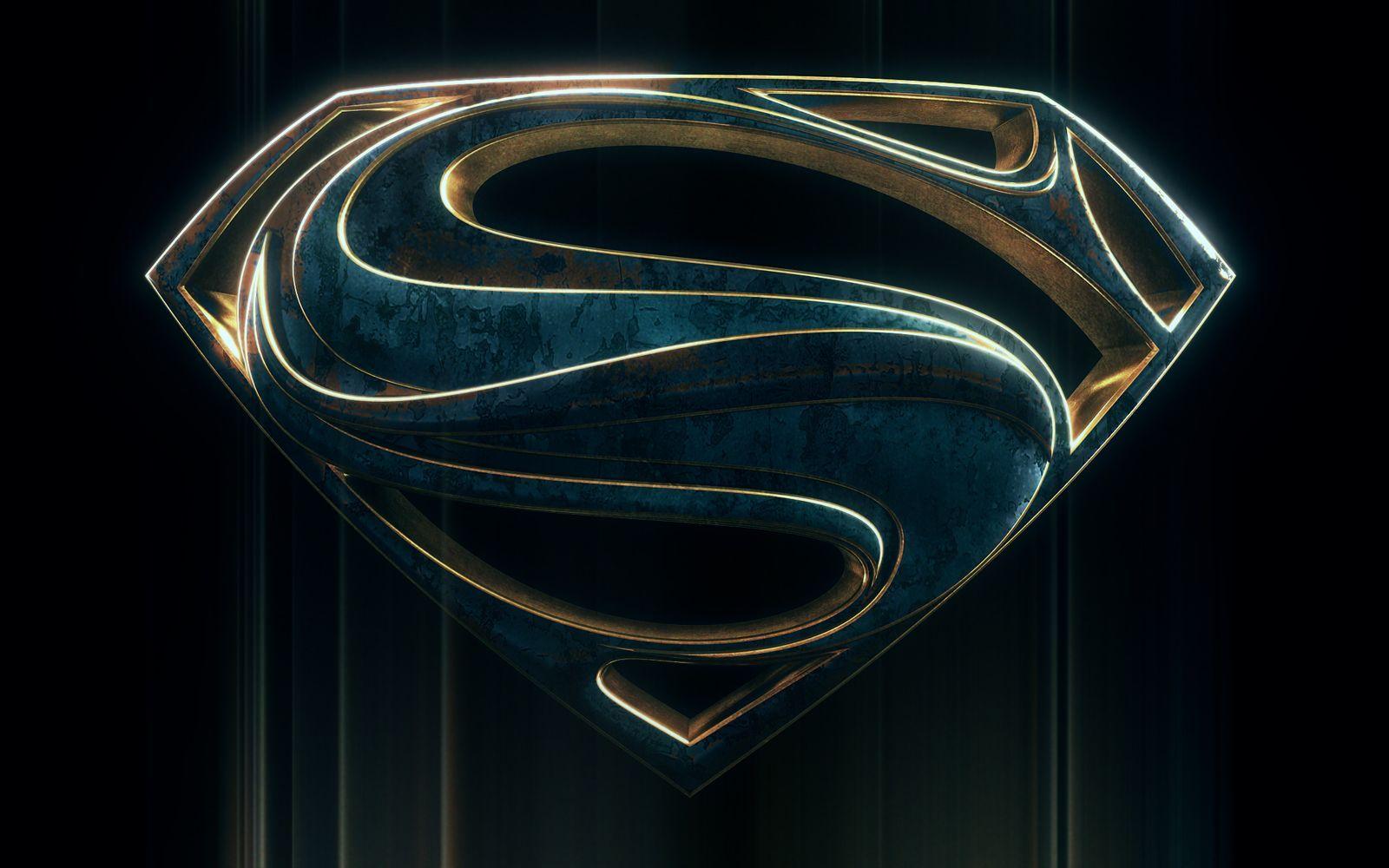 1600x1000 Bluish Man Of Steel Logo. Superman man of steel, Man of steel, Superman wallpaper logo