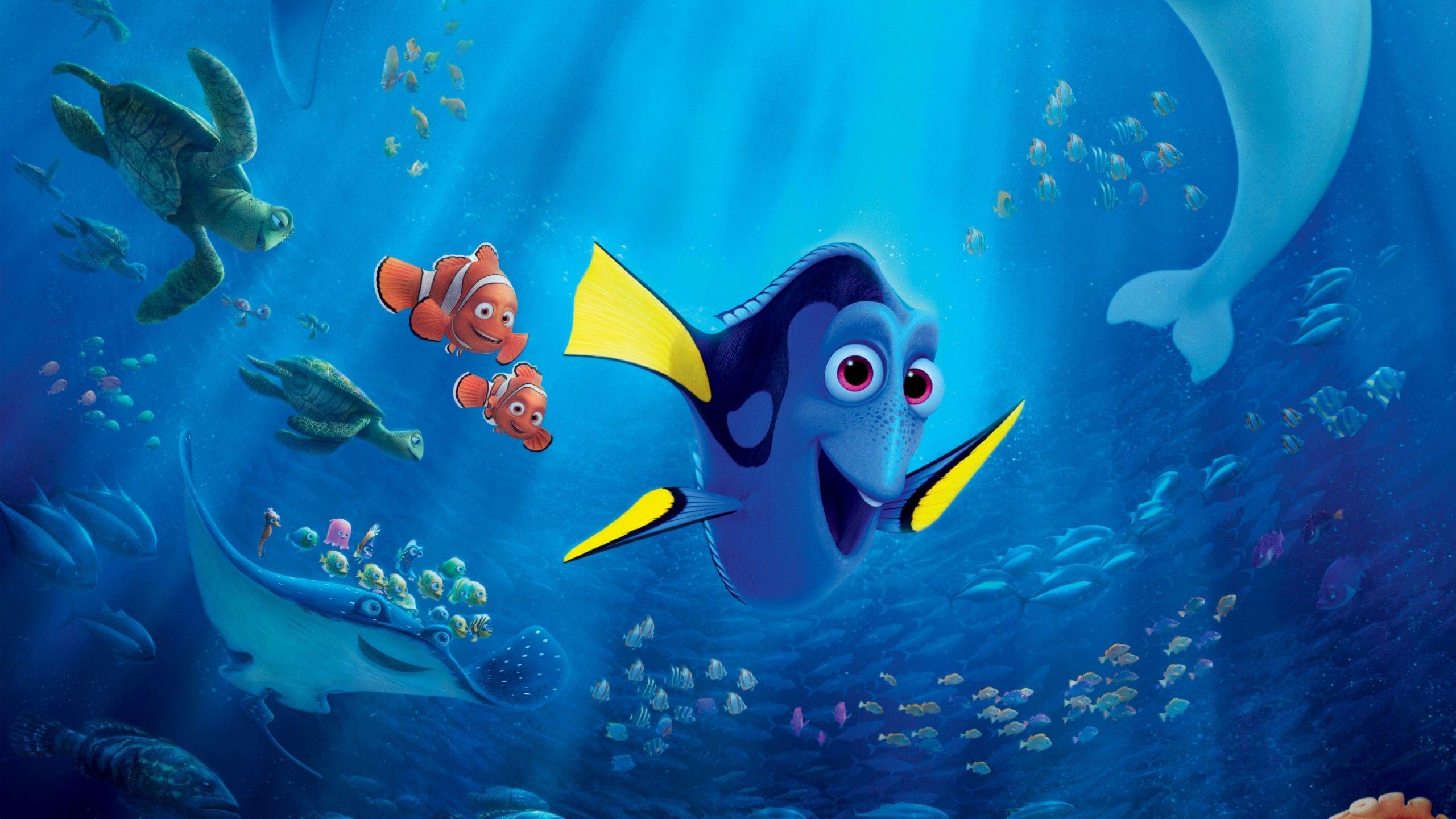 2560x1440 Wallpaper Finding Dory, nemo, shark, fish, Pixar, animation, Movies