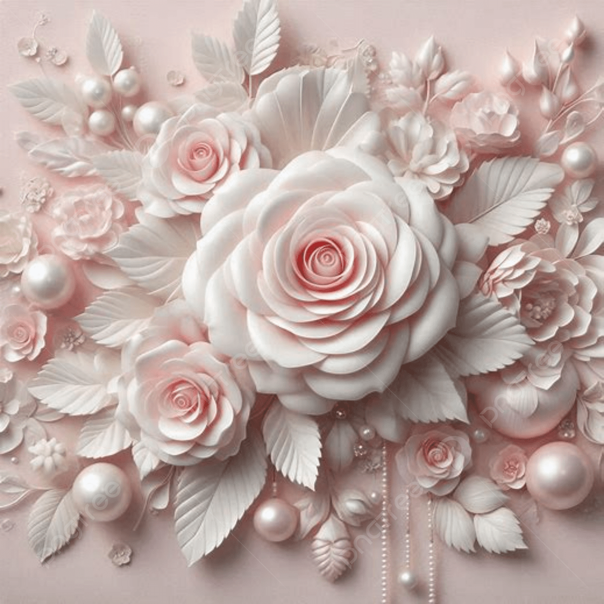 1200x1200 Gambar Background Wallpaper Bunga 3D Mawar Merah Muda Mutiara Yang Elegan Untuk Suasana Romantis, Wallpaper Bunga 3D Mawar Merah Muda Mutiara Yang Elegan Untuk Suasana Romantis, Romantis, Bunga untuk Unduhan Gratis