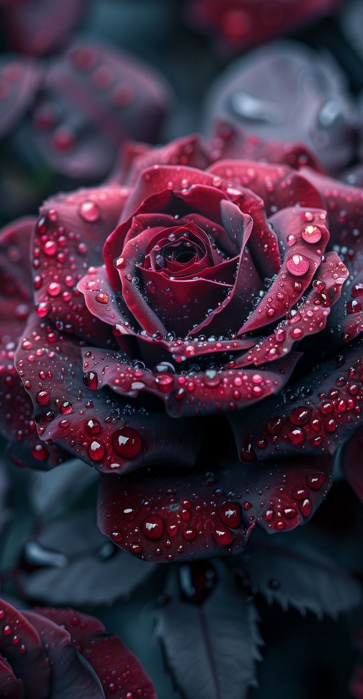 736x1416 Bunga Mawar Merah dengan Tetes Air di Atasnya. Meraviglie naturali, Sfondi floreali, Fiori