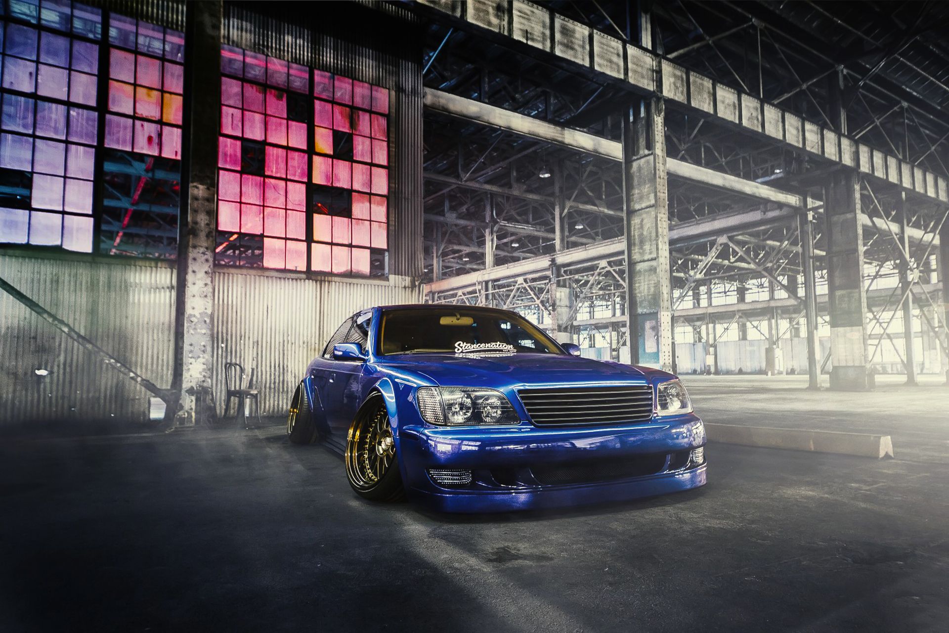 1920x1280 Wallpaper Stancenation, Lexus, Elvis, Front, car, smoke, ls blue for mobile and desktop, section lexus, resolution 1920x1280