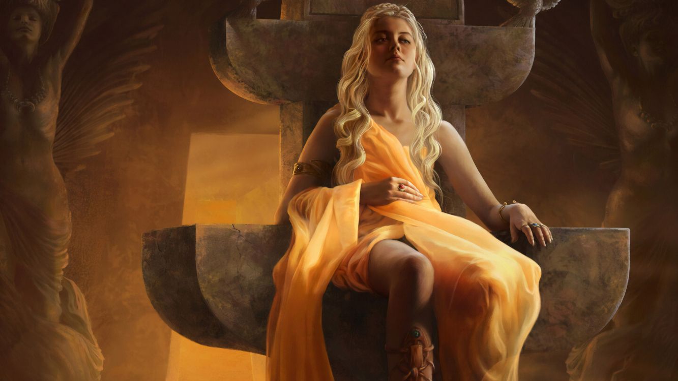 1333x750 Wallpaper Daenerys Targaryen Fan Art, Daenerys Targaryen, Game of Thrones, Emilia Clarke, Fan Art, Background Free Image