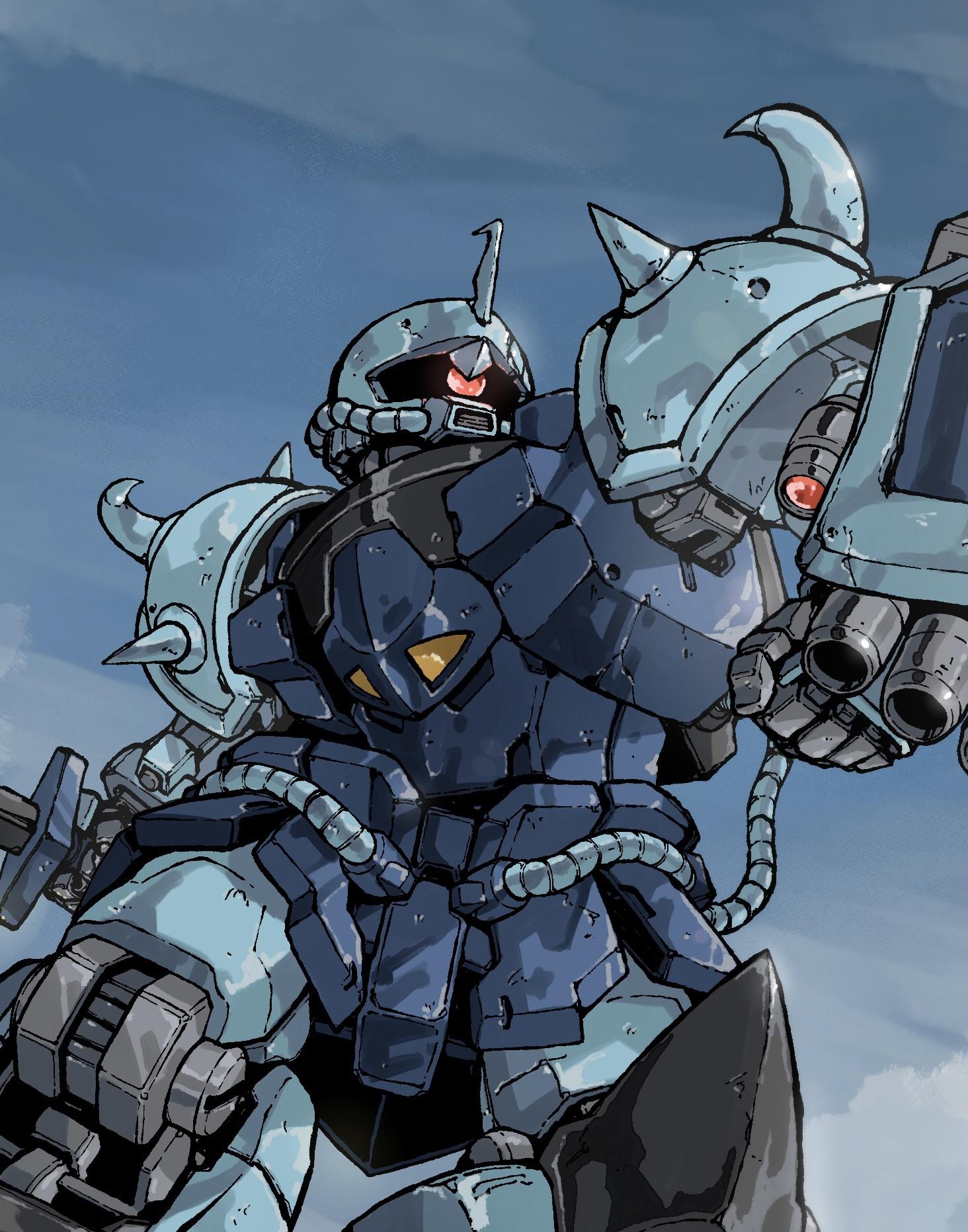 1464x1863 MS 07B 3 Gouf Custom Taking On Some Guntanks! (Art By Me)
