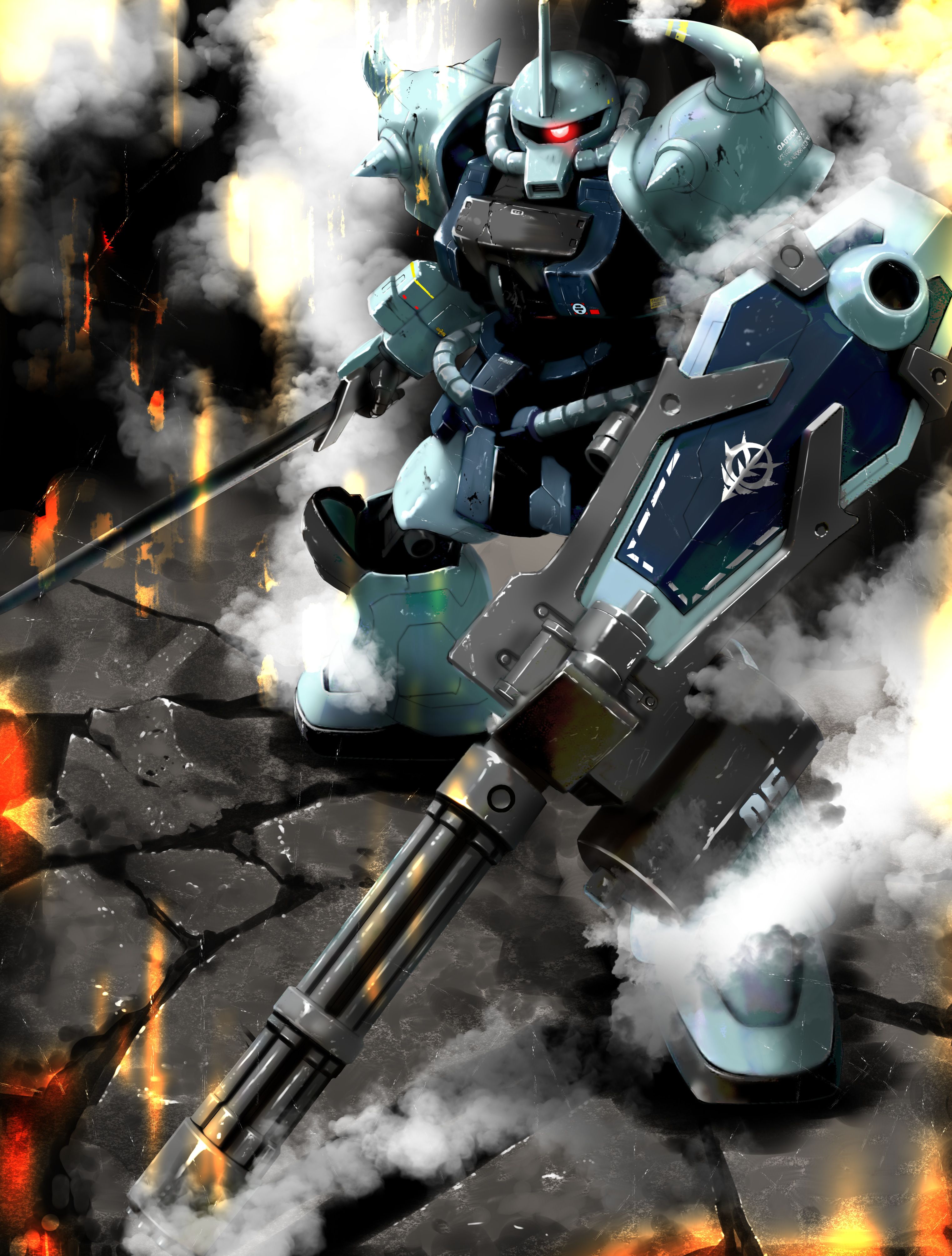3046x4019 MS 07B 3 Gouf Custom Suit Gundam 08th Ms Team Anime Image Board