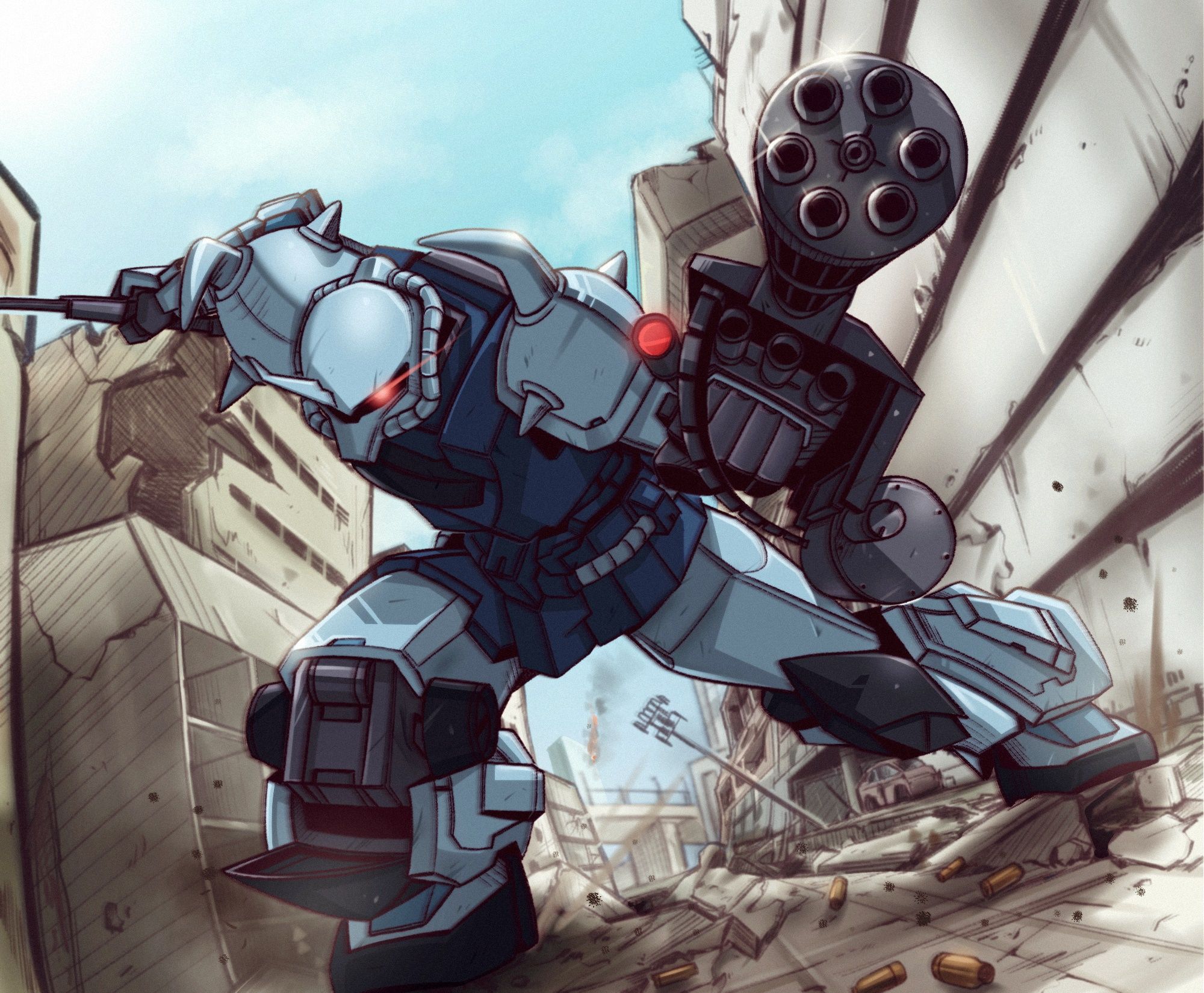 2000x1650 MS 07B 3 Gouf Custom Suit Gundam 08th Ms Team By Js Sv Anime Image Board
