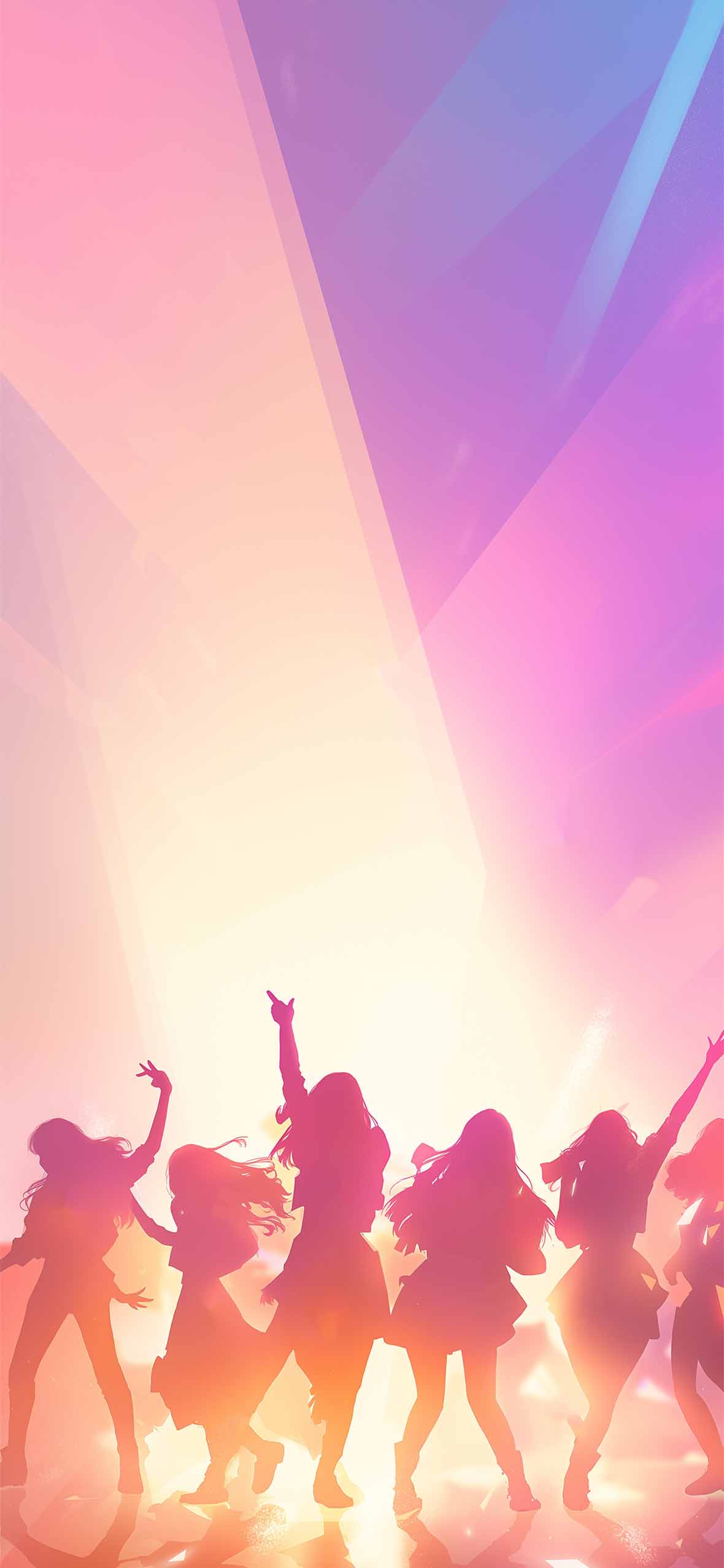 1180x2554 K Pop Stage Silhouettes Performance Scene Wallpaper IPhone