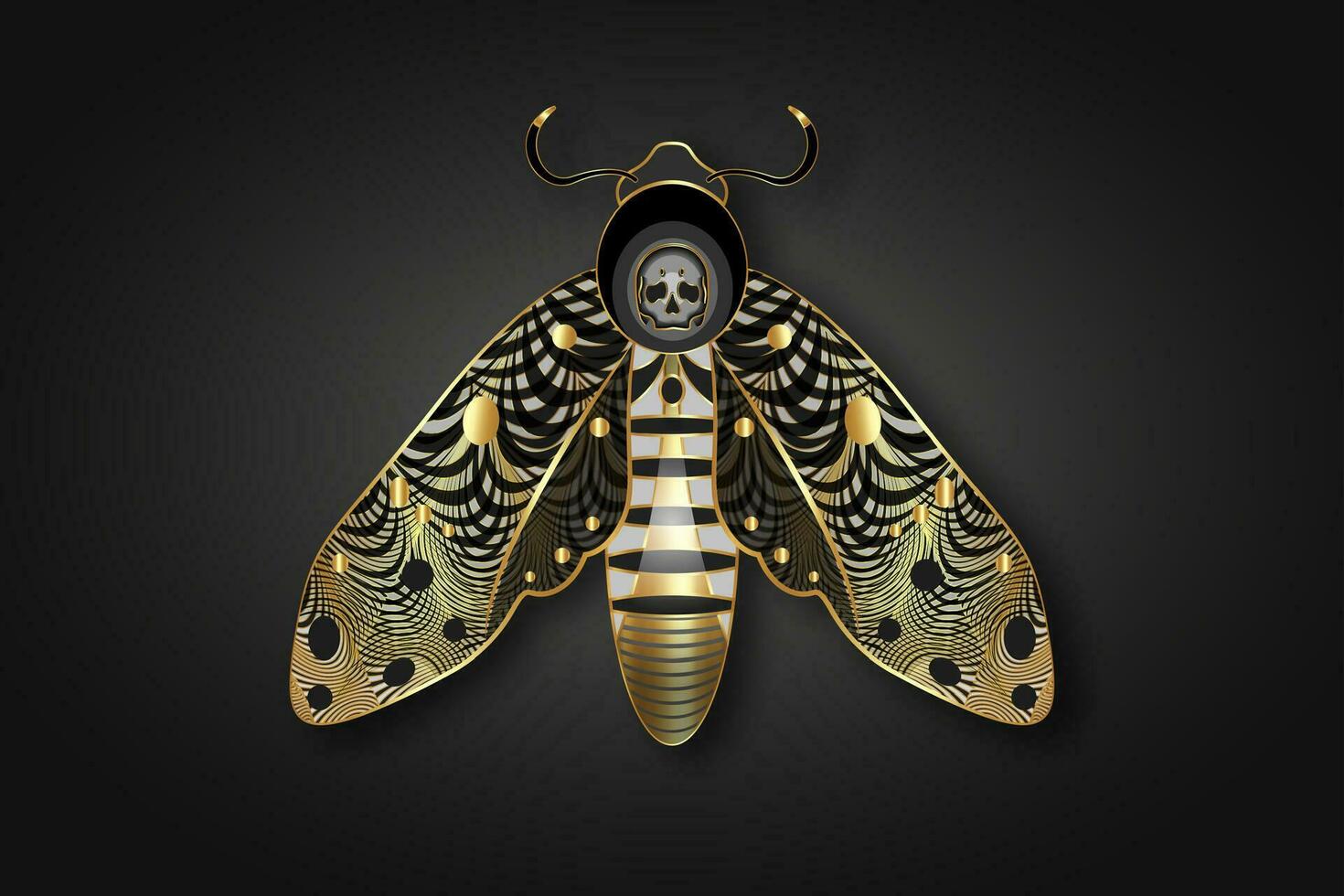 1470x980 The death's head moth on Sacred Geometry. Night mystical butterfly with a skull and Moon Phases. Purple luxury vector illustration of celestial Acherontia winged insect isolated on black background 38086752 Vector Art