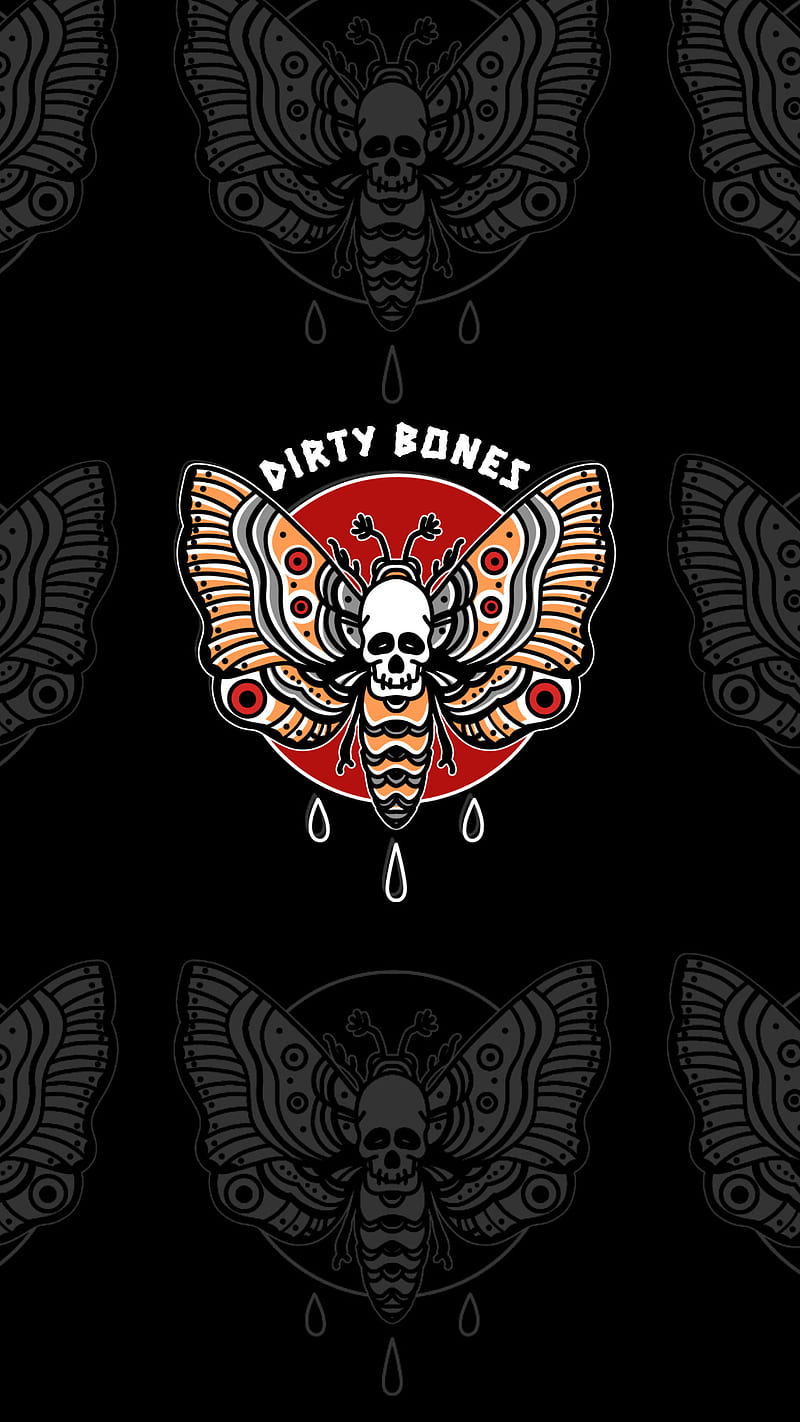 800x1422 Death Moth Tattoo, animals, death moth, logo, spiritual, HD phone wallpaper