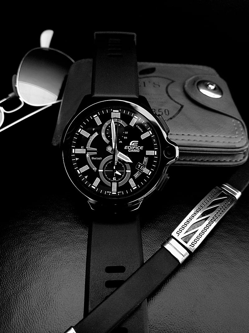 800x1067 Casio Edifice, awesome, black, clock, edge, elegant, full, nice, watch, watches, HD phone wallpaper