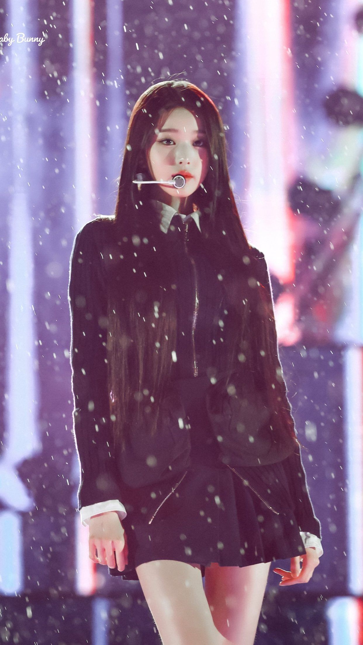 1242x2208 Ppl Ive Wonyoung Seoul Festa Documents Kpop Idol Stage Performance Snow Dark Music Beauty Asian Woman Girl iPhone 6 Wallpaper