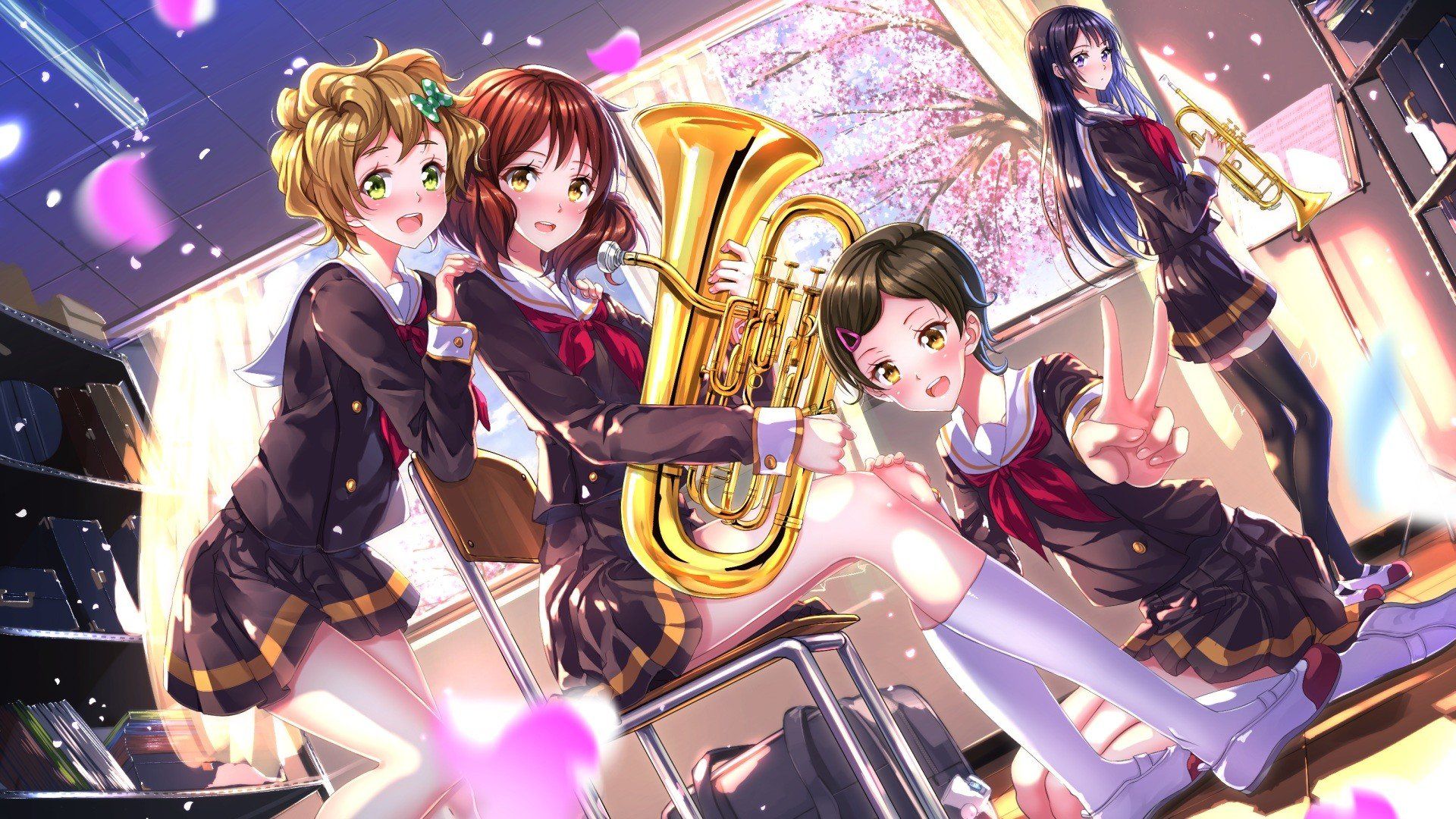 1920x1080 anime, Oumae Kumiko, Kawashima Sappire, Swordsouls, Anime girls, Hibike! Euphonium, Katou Hazuki, Kousaka Reina Wallpaper HD / Desktop and Mobile Background