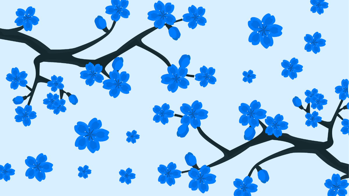 1200x675 Free Blue Cherry Blossom Background to Edit Online