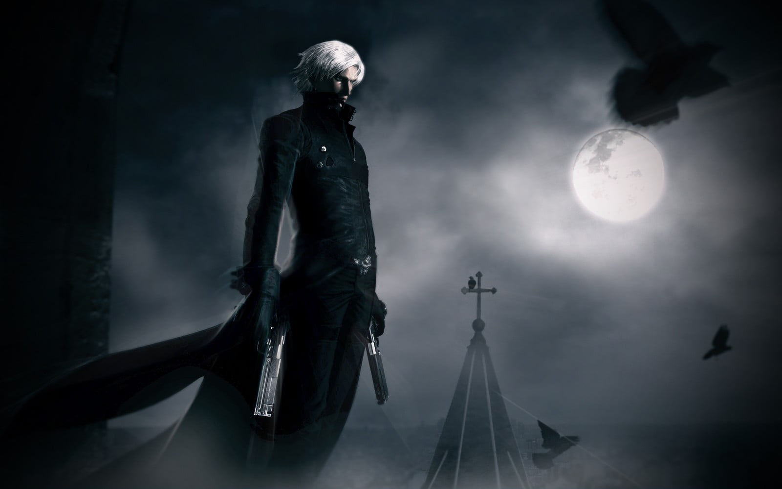 1600x1001 Virgil wallpaper, Devil May Cry, Dante, gun, white hair HD wallpaper