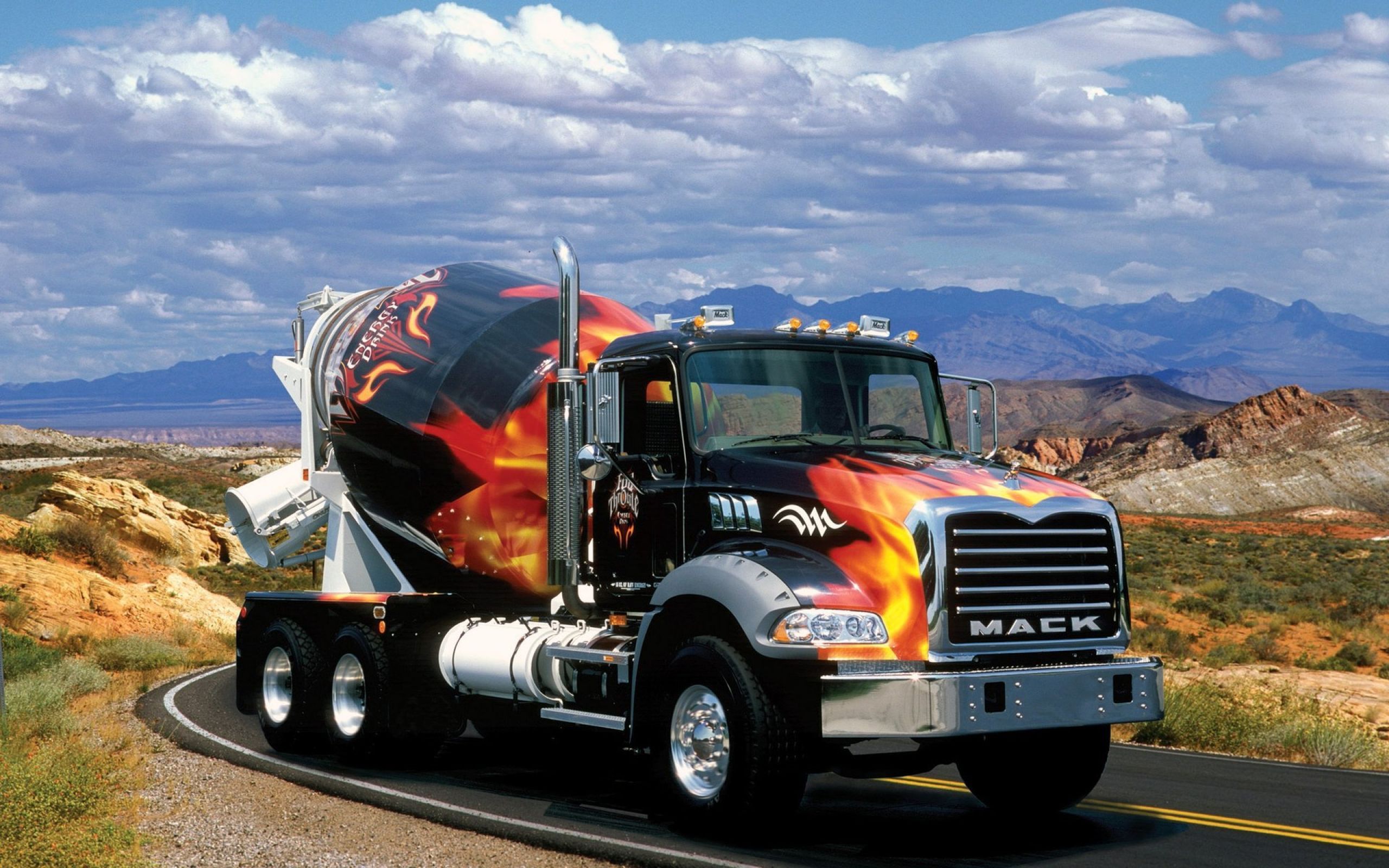 2560x1600 Wallpaper Black and Orange Truck on Road During Daytime, Background Free Image