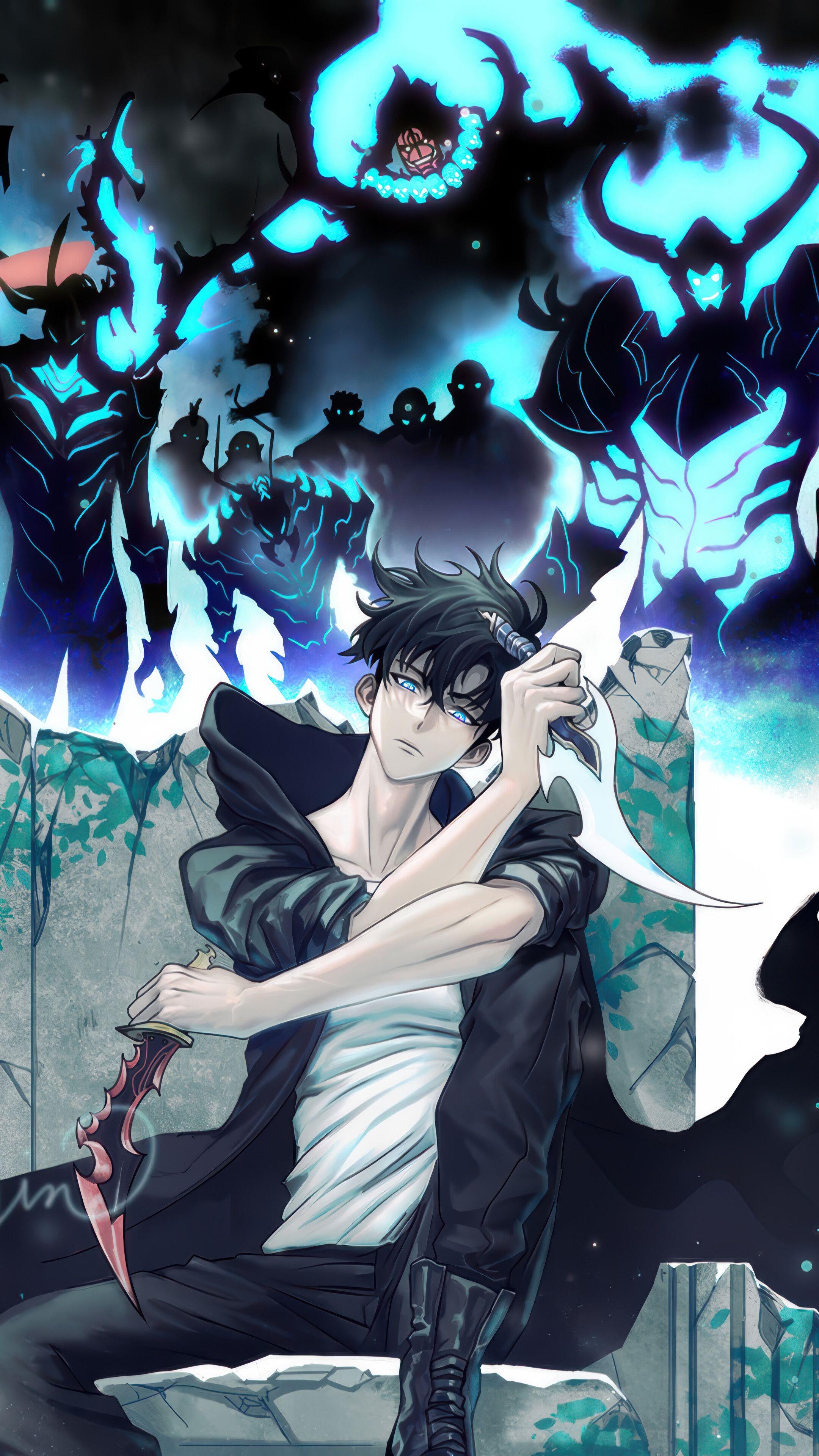 2160x3840 Solo Leveling Sung Jin Woo Shadow Summon 4K Wallpaper IPhone HD Phone
