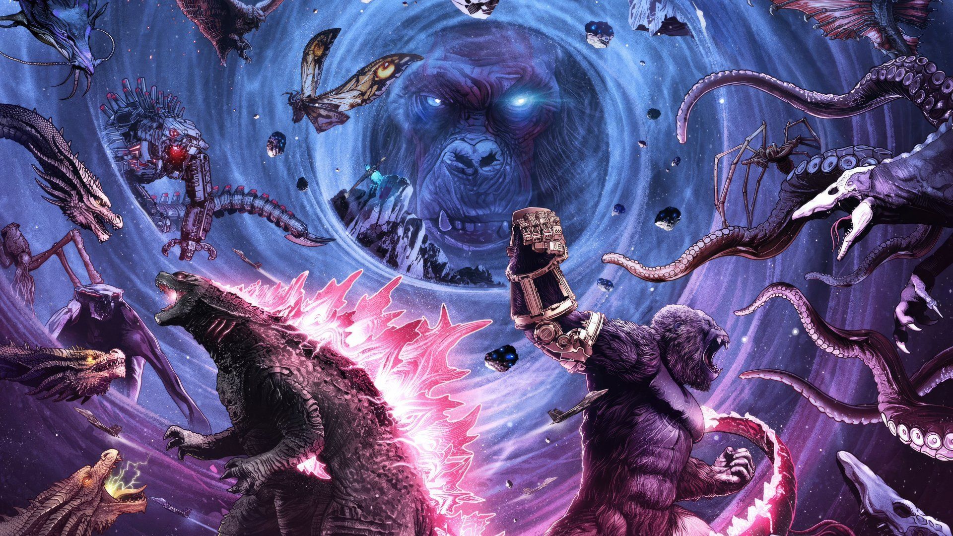 1920x1080 Godzilla x Kong: The New Empire 4K Ultra HD Epic Wallpaper Showdownx2160
