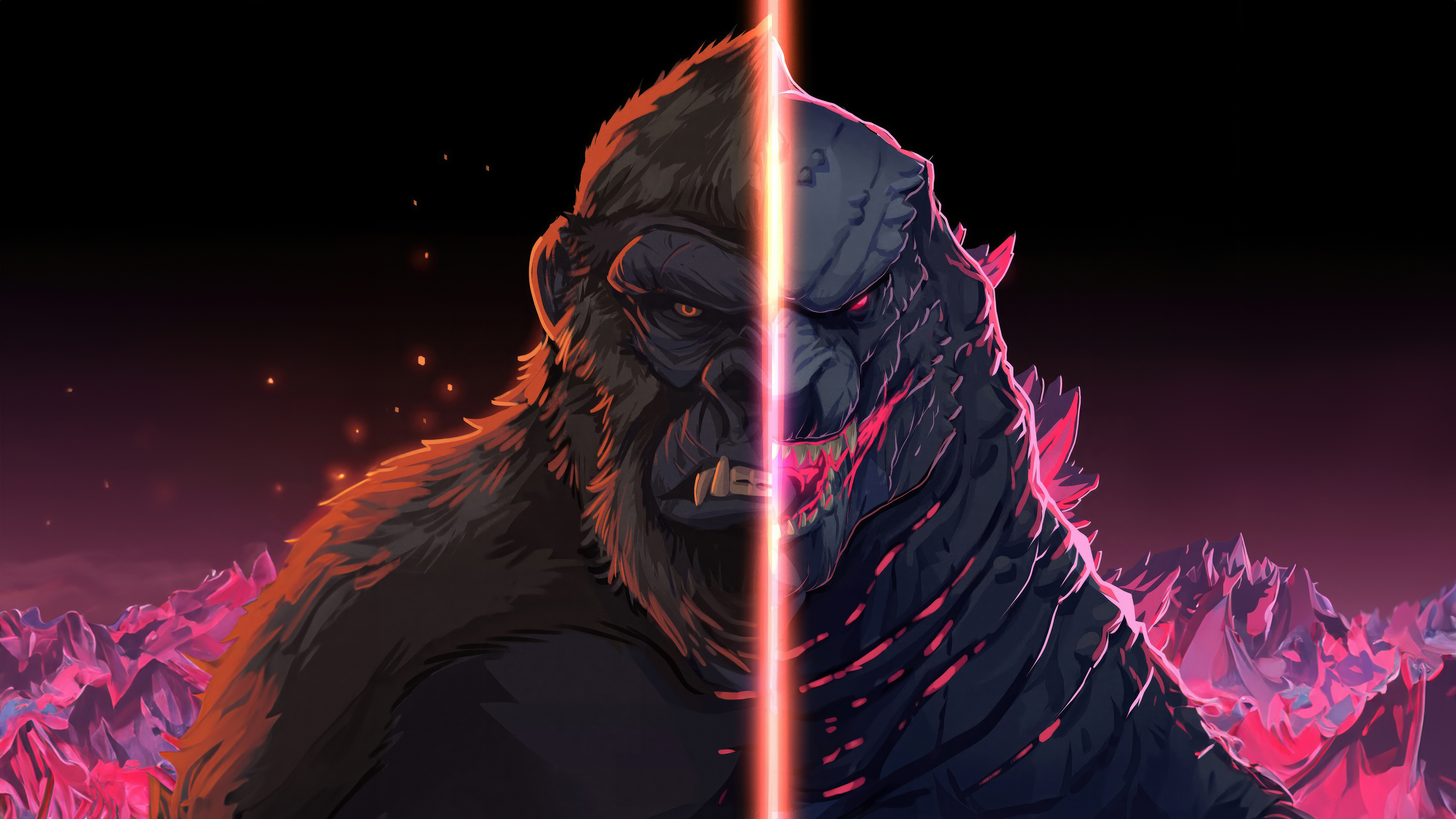 5120x2880 Godzilla X Kong The New Empire Artwork Wallpaper, HD Movies 4K Wallpaper, Image and Background