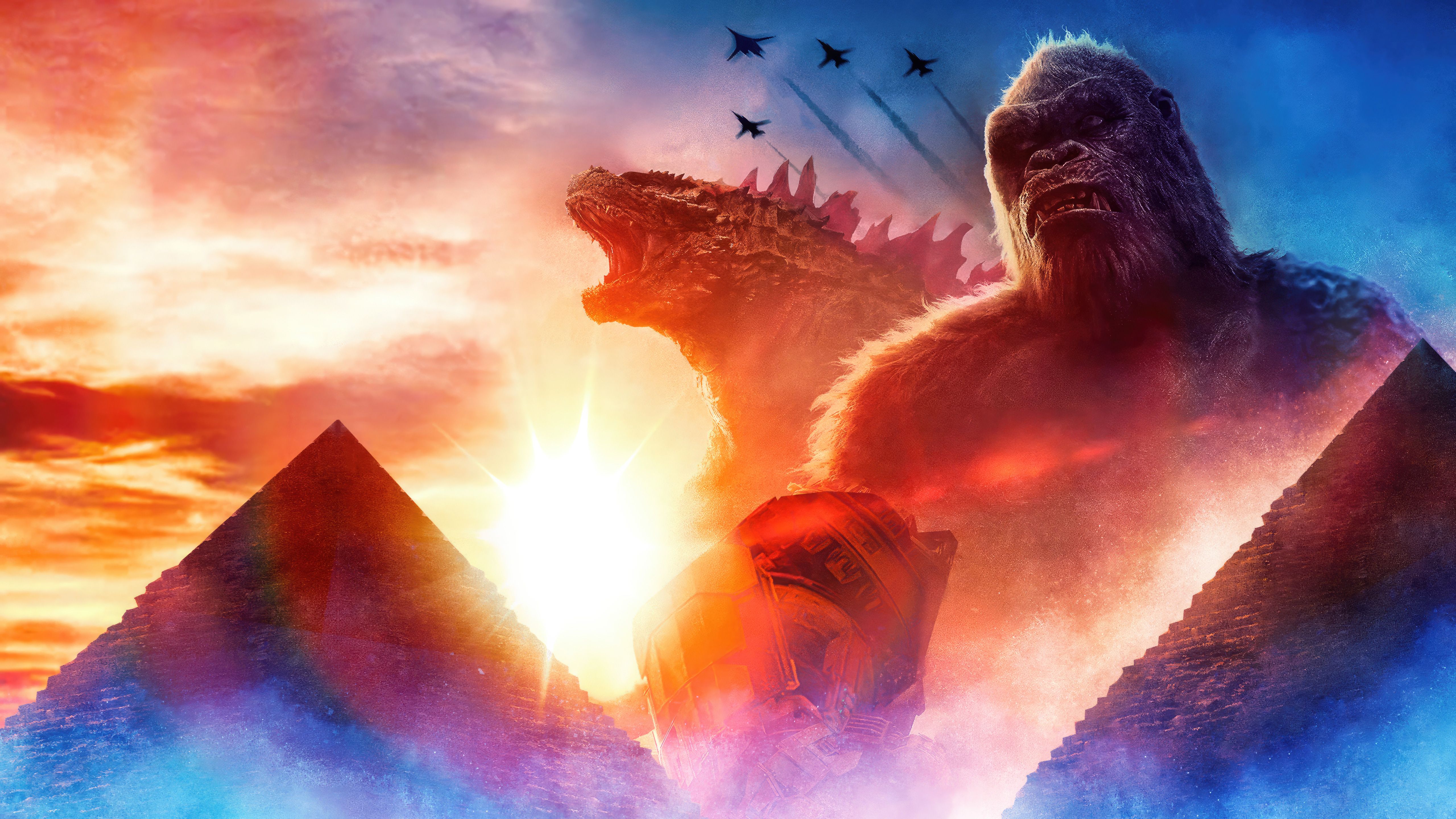 5120x2880 Godzilla x Kong The New Empire Movie Widescreen Wallpaper