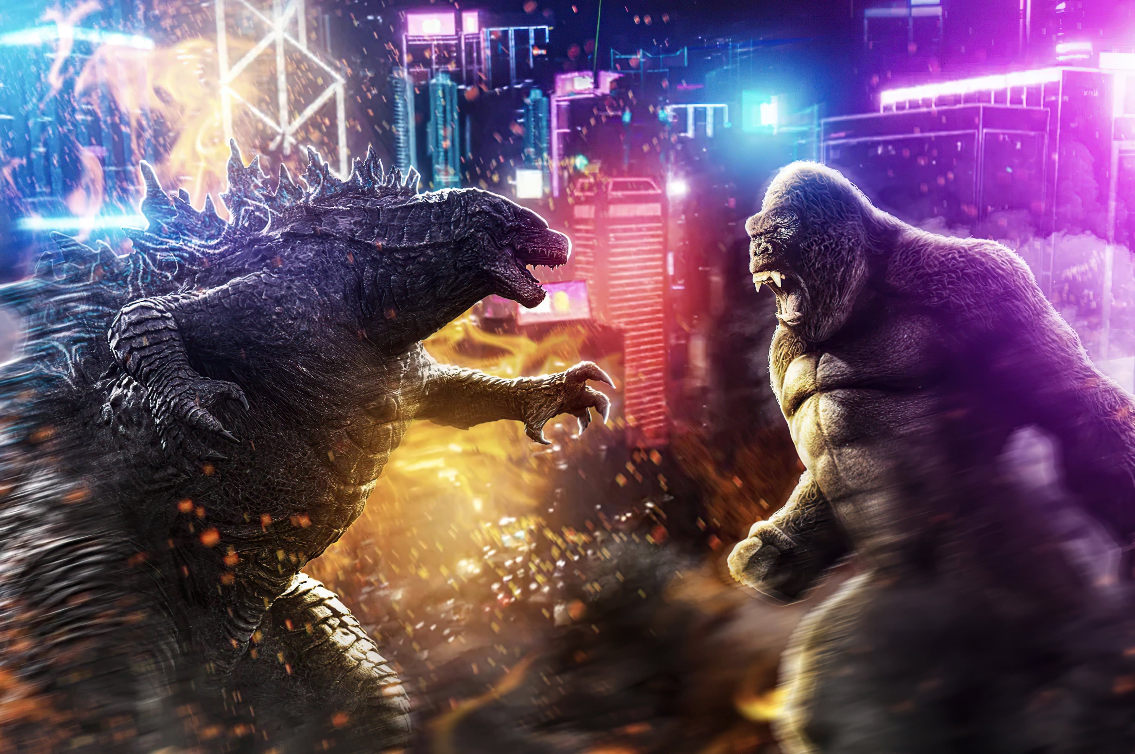 3840x2550 Godzilla vs Kong wallpaper all of you :)