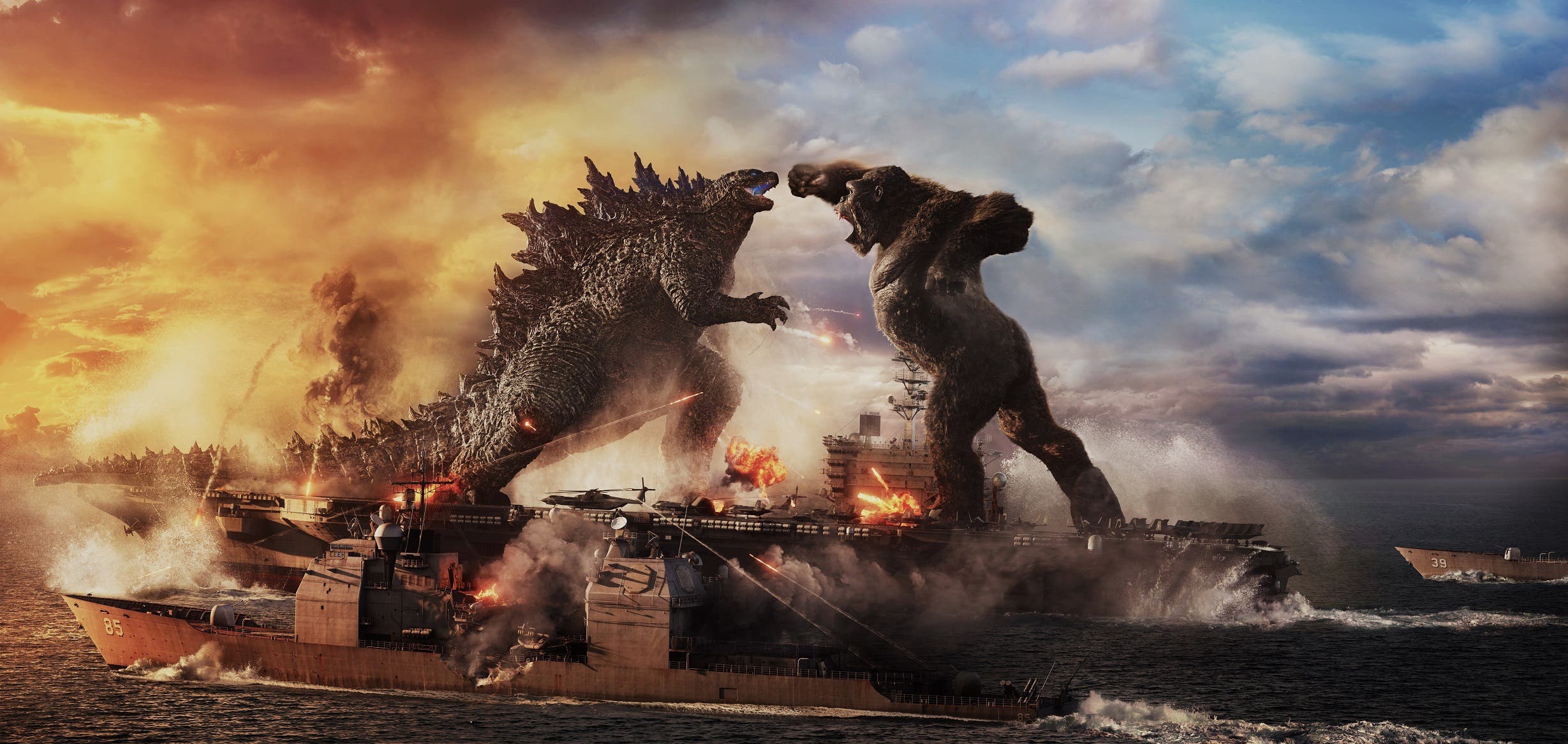 2458x1167 Godzilla x Kong: The New Empire” brings kaiju craziness