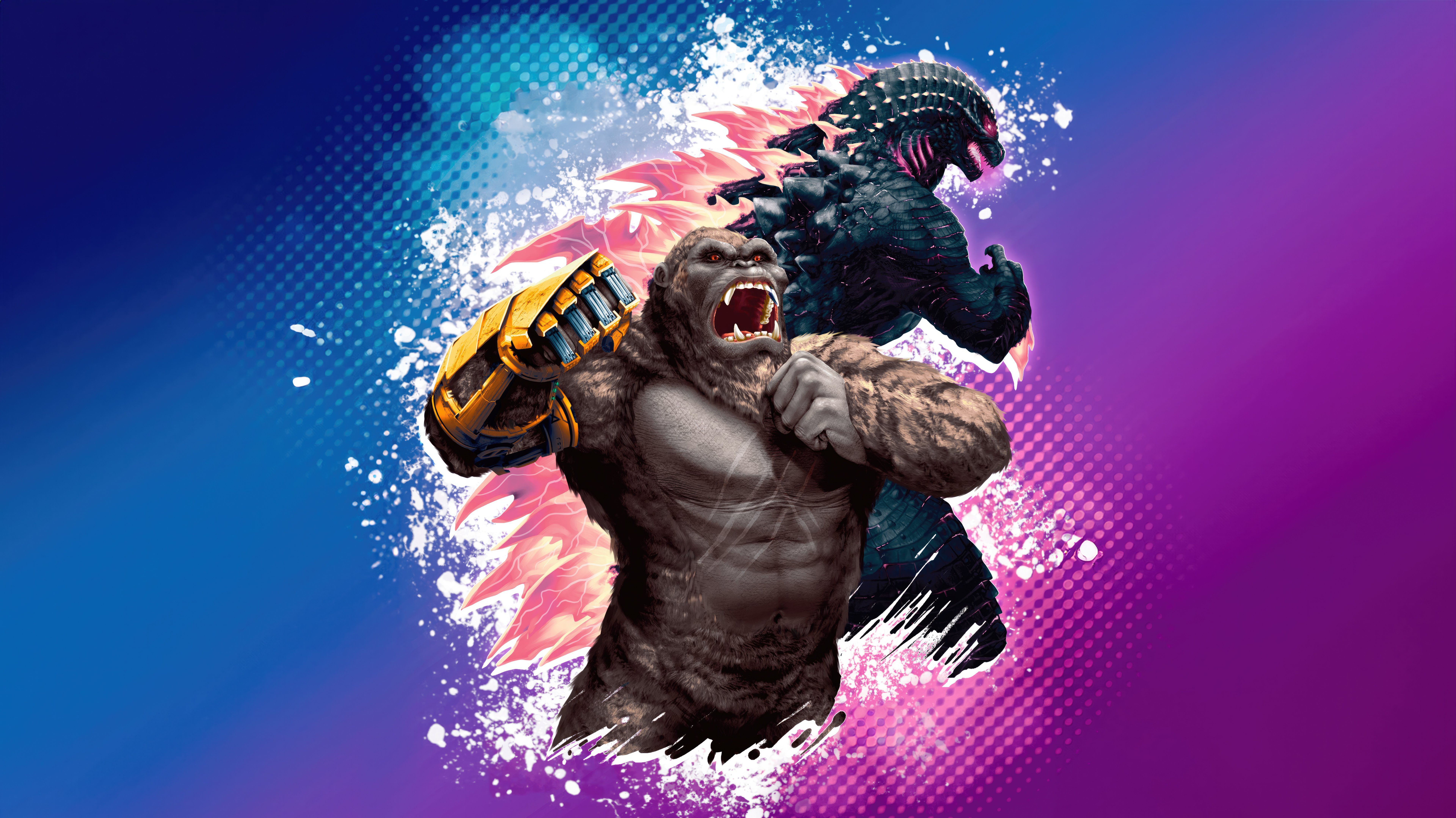 7680x4319 Godzilla X Kong Artwork Wallpaper 4K for Desktop