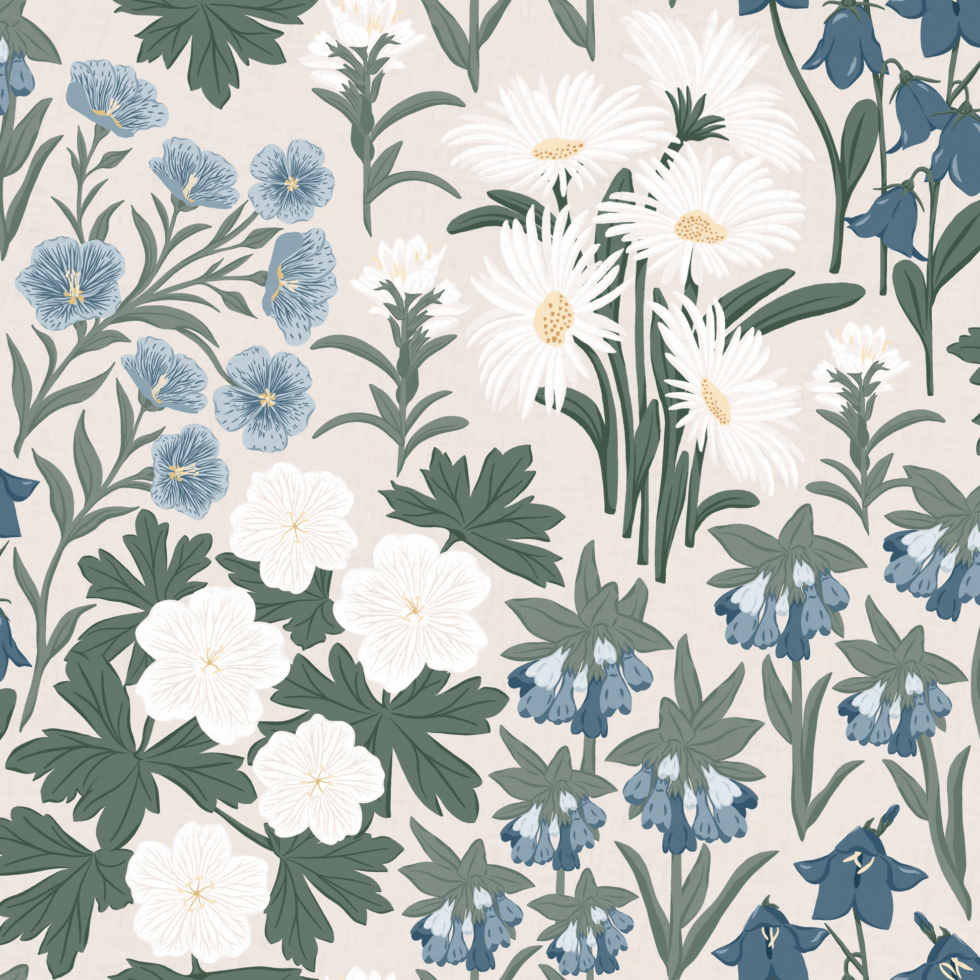 1946x1946 Mountain Wildflowers Peel and Stick Wallpaper, Flowers