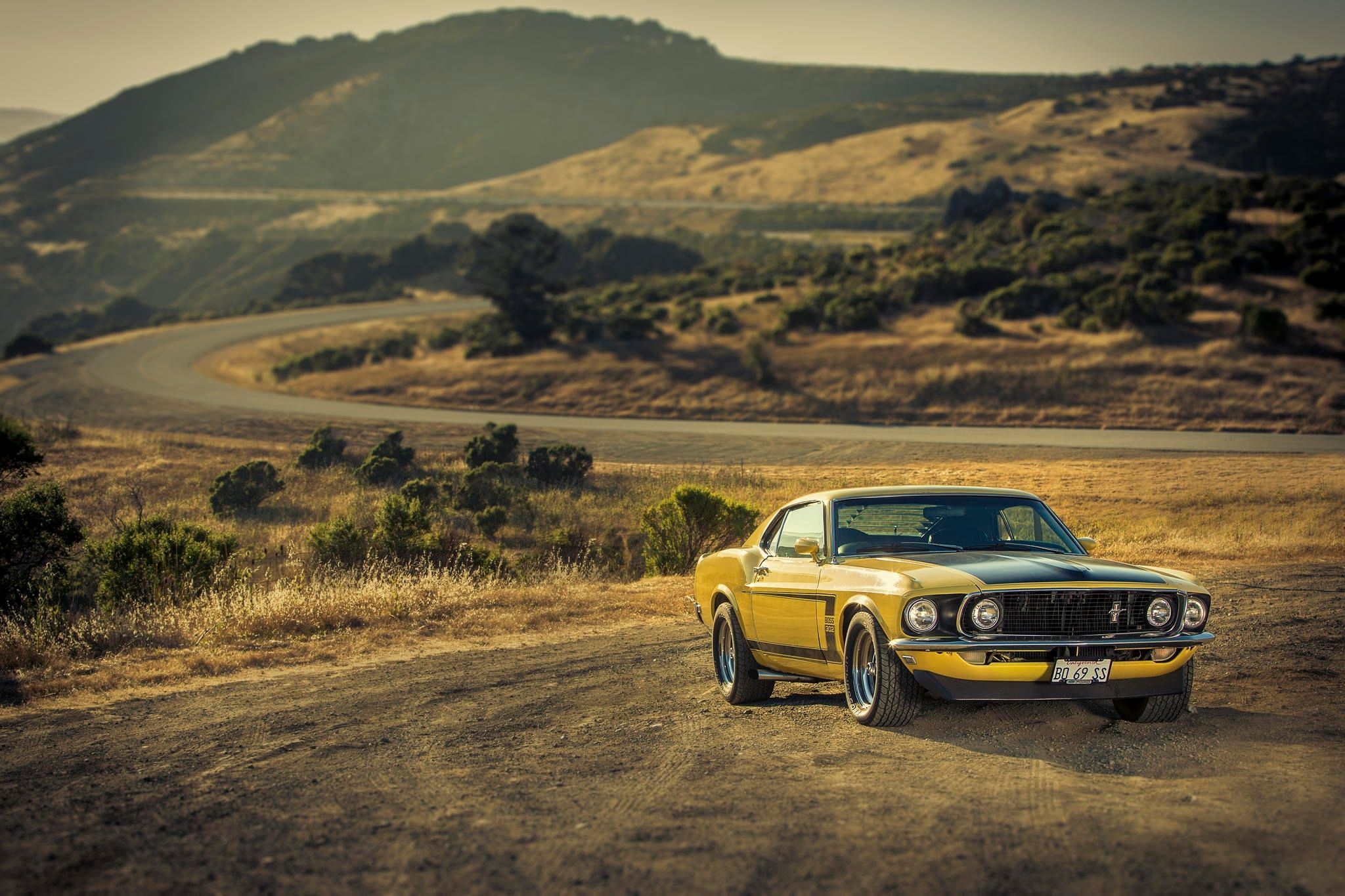 2048x1365 Wallpaper muscle car, yellow, ' Mustang, Boss, Ford for mobile and desktop, section ford, resolution 2048x1365