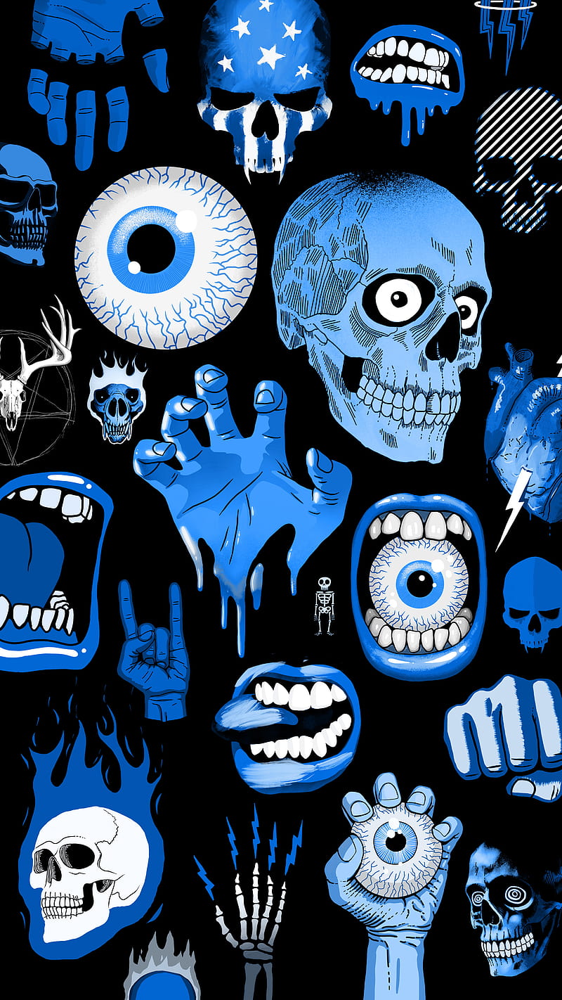 800x1422 Bad Things Blue, Bad, My, art, bad things, badass, blue, bones, cartoon, cool, HD phone wallpaper