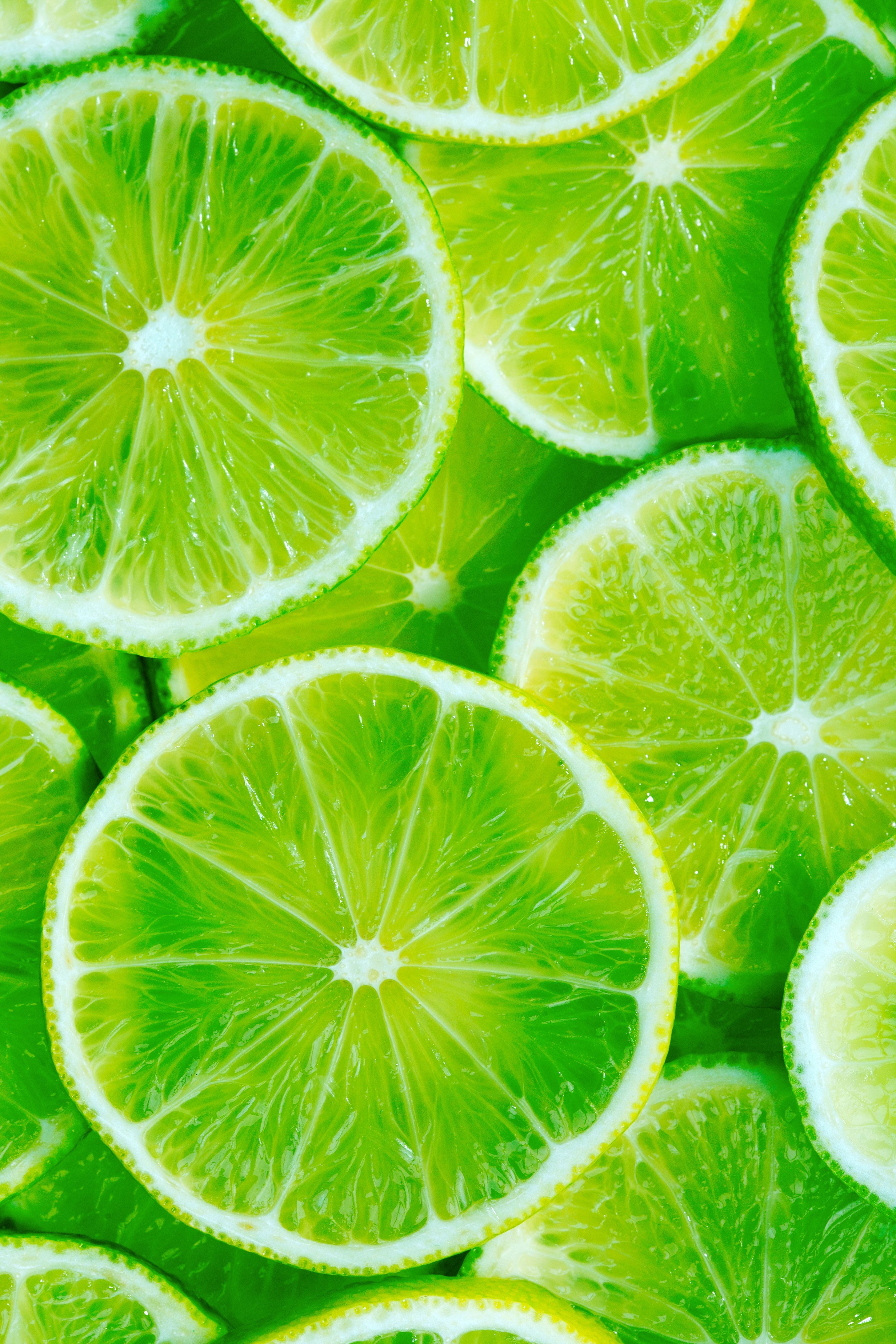 2912x4368 Wallpaper Green and White Sliced Citrus Fruits, Background Free Image