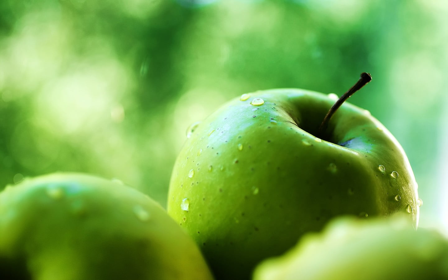 1440x900 Green apple, fruit HD wallpaper