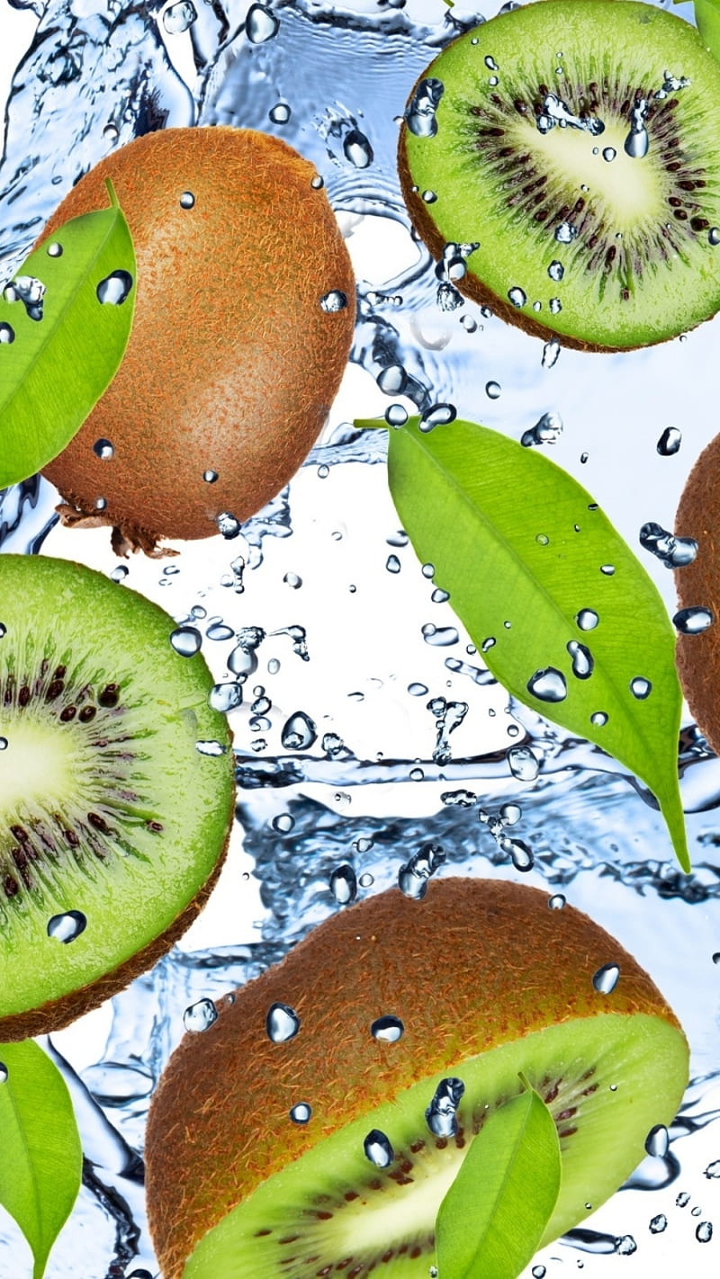 800x1422 Fruits, food, fresh, fruit, green, kiwi, water, yummy, HD phone wallpaper