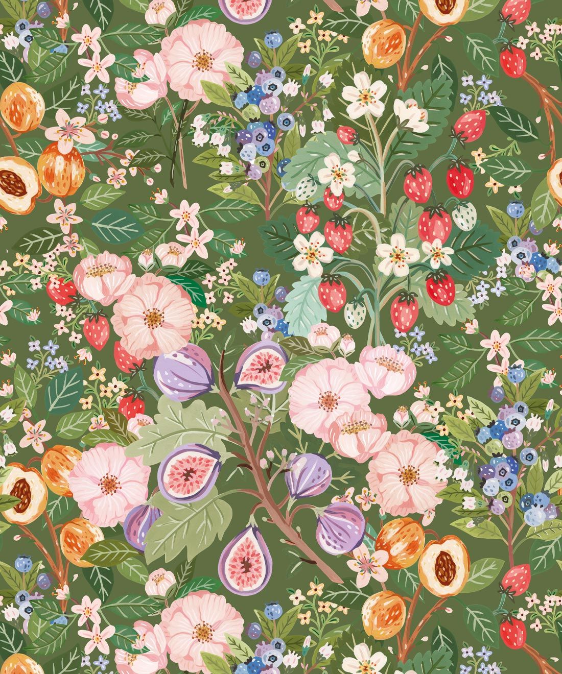 1100x1320 Summer Fruit Wallpaper Woven Wallpaper
