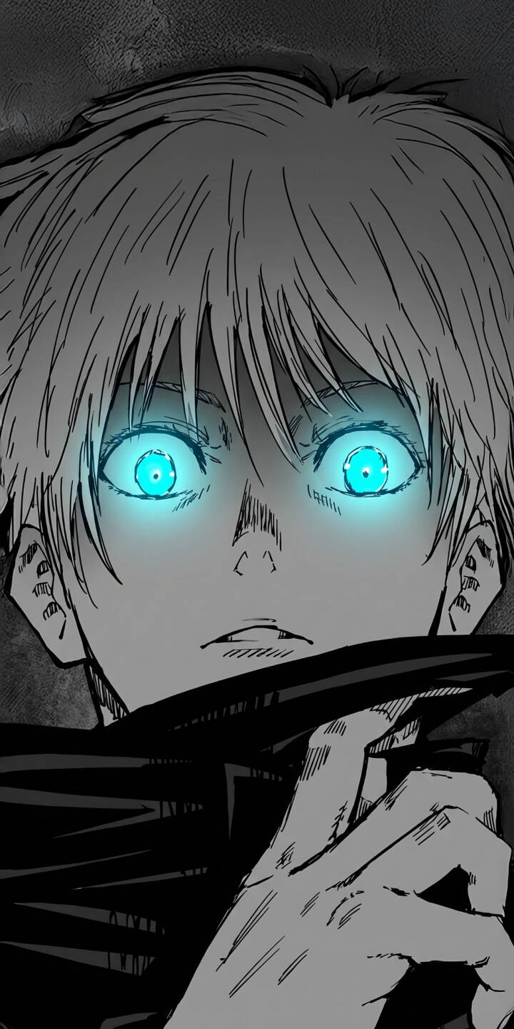 720x1440 Monochromatic Gojo Glowing Eyes Wallpaper