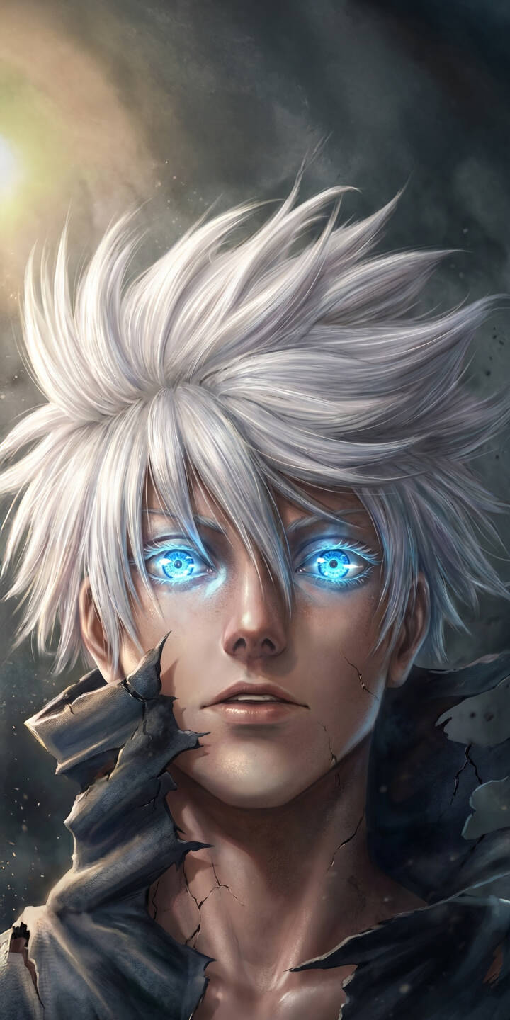 720x1440 Glowing Gojo Anime Wallpaper