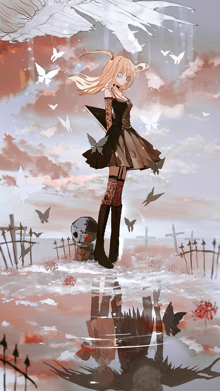 728x1294 HD wallpaper: anime, anime girls, Death Note, Misa Amane, blonde, reflection
